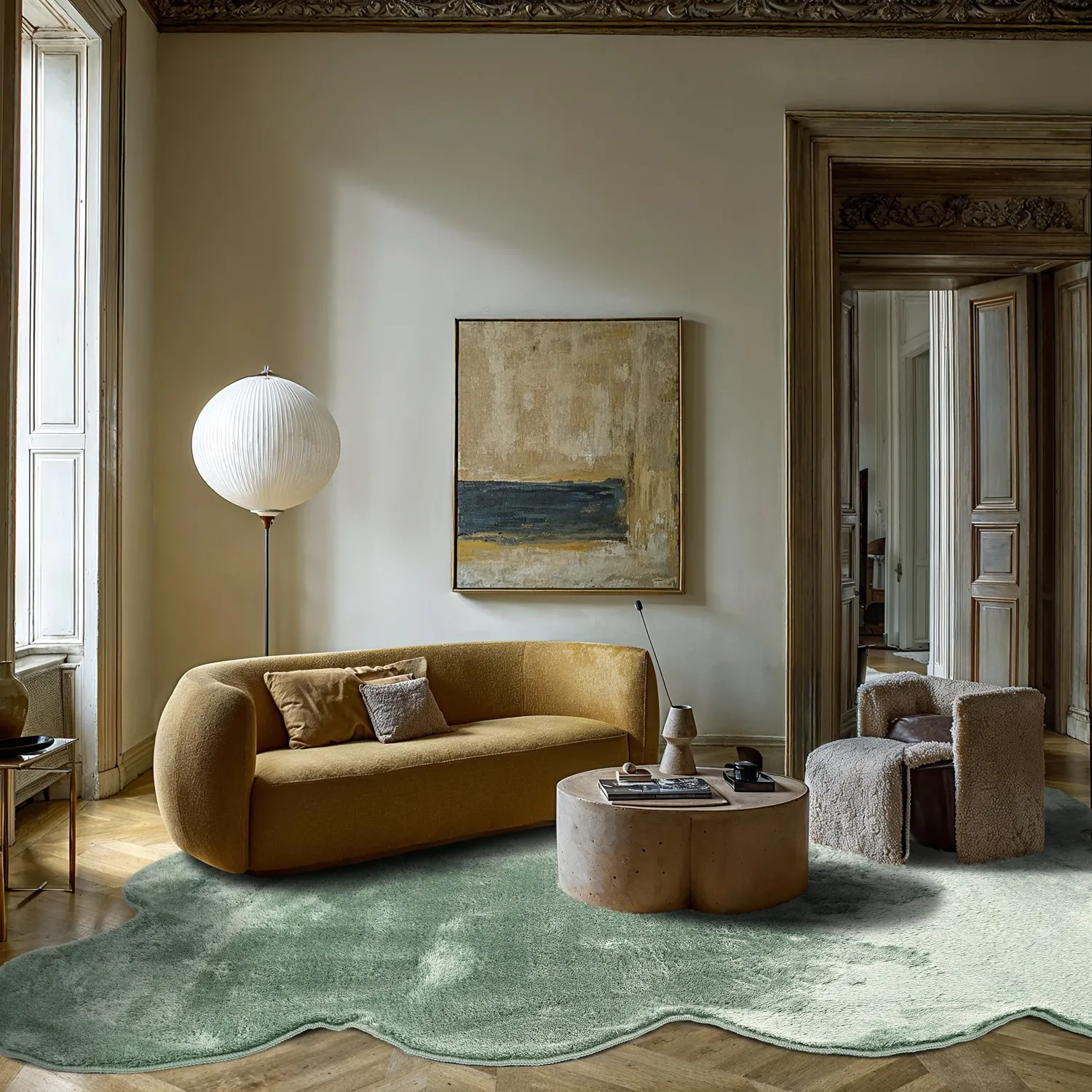 Tapete shaggy ondulado - Aranga Super Soft Fur (verde)