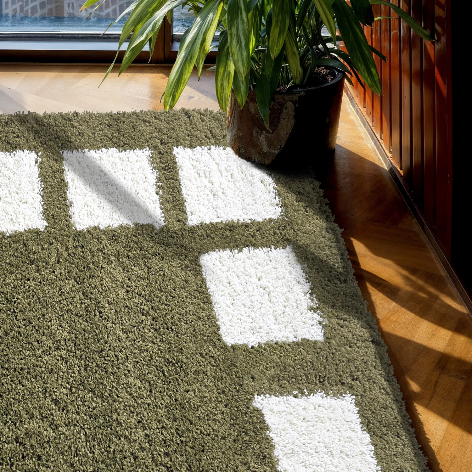 Tapetes felpudos - Asilah (verde/branco)