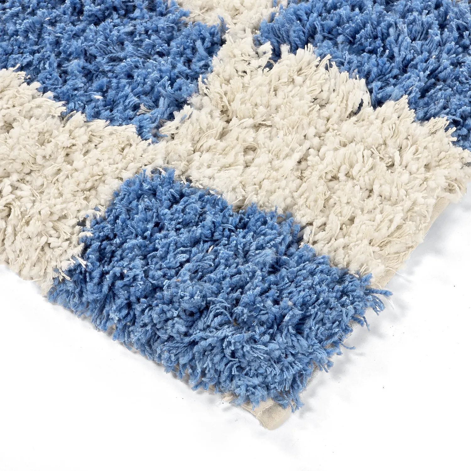 Tapetes felpudos - Atrani Natural Cotton Shaggy (azul)