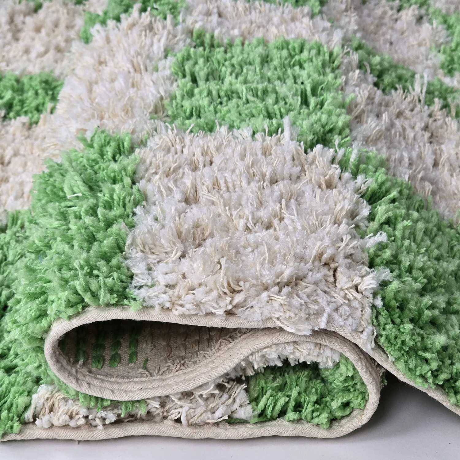 Tapetes felpudos - Atrani Natural Cotton Shaggy (verde)