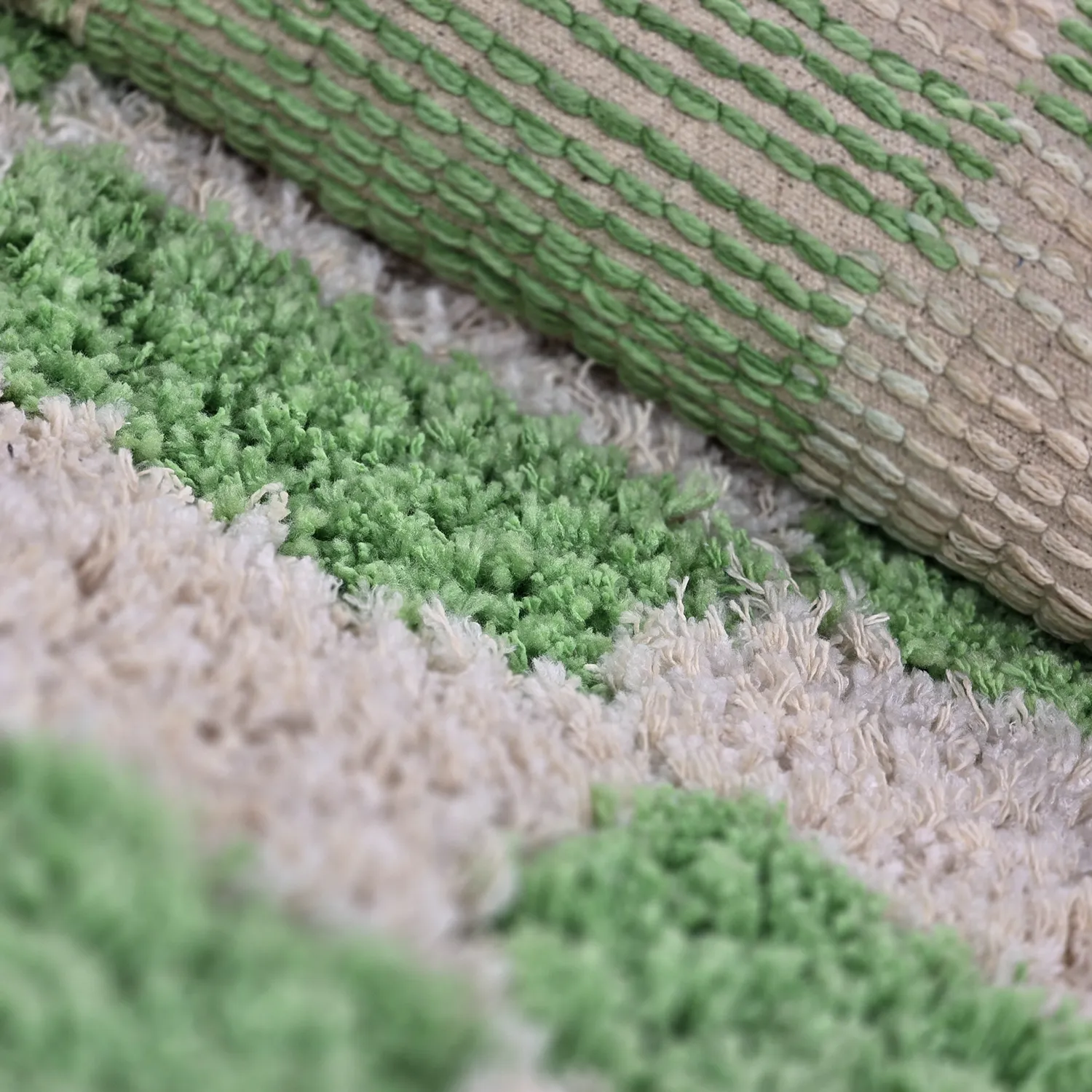 Tapetes felpudos - Atrani Natural Cotton Shaggy (verde)