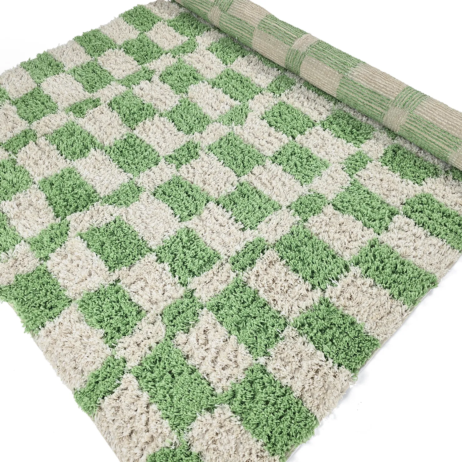 Tapetes felpudos - Atrani Natural Cotton Shaggy (verde)