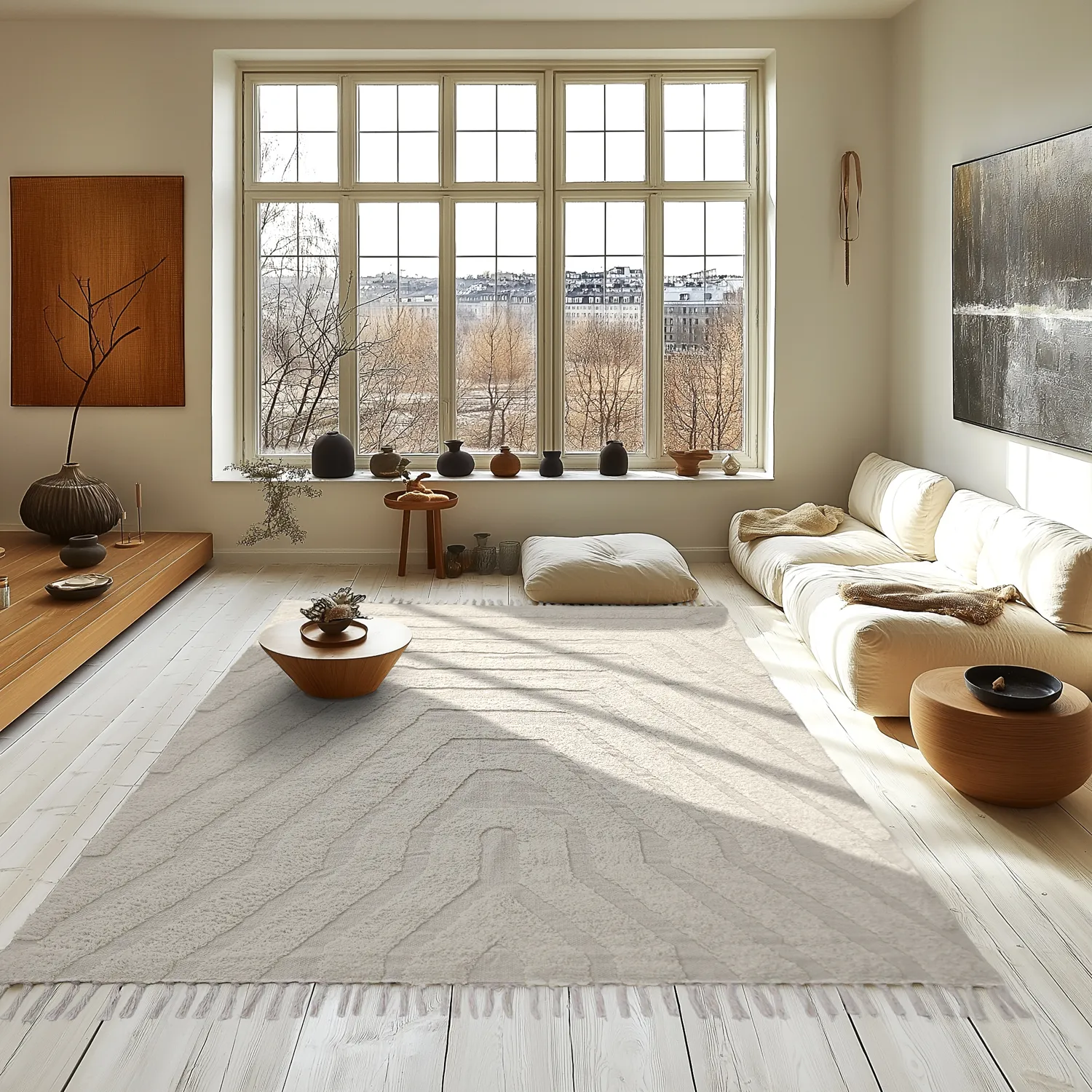 Tapetes felpudos - Callista Natural Cotton Shaggy (bege)