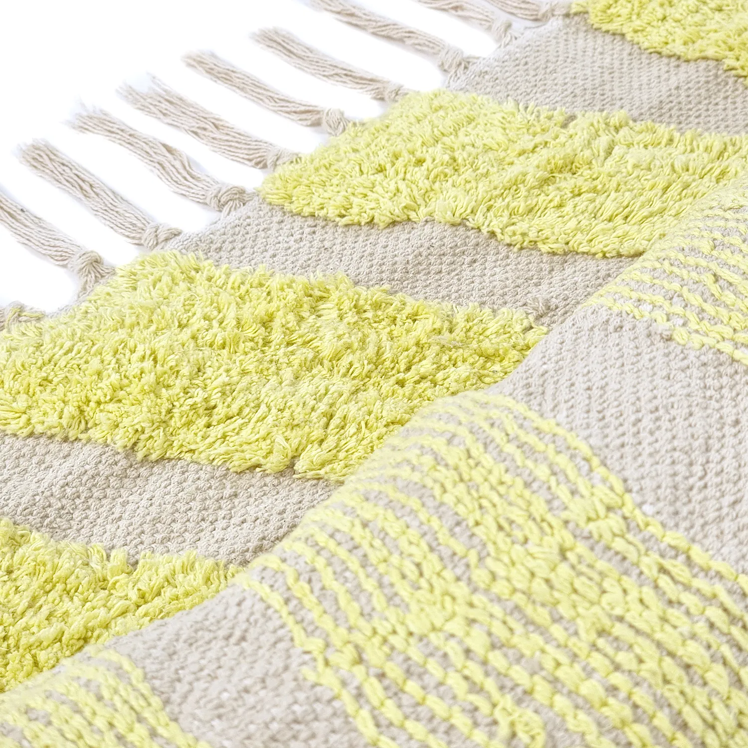 Tapetes felpudos - Callista Natural Cotton Shaggy (amarelo)