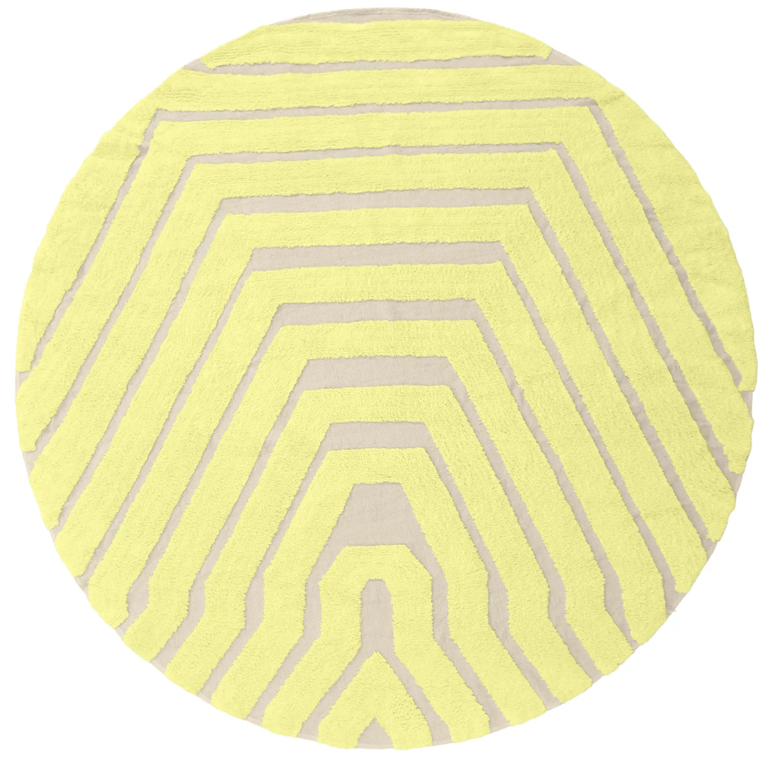 Tapete redondo - Callista Natural Cotton Shaggy (amarelo)