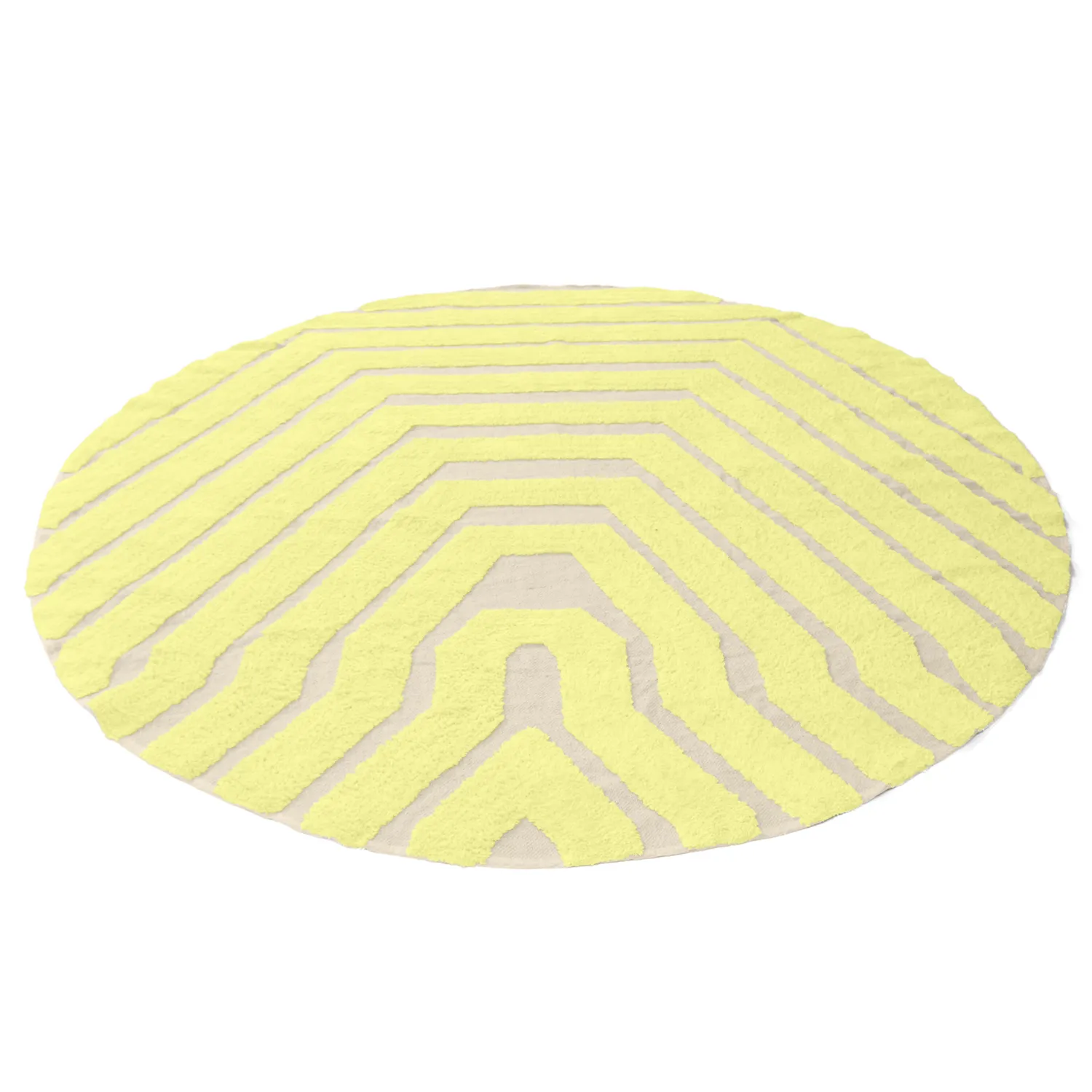 Tapete redondo - Callista Natural Cotton Shaggy (amarelo)