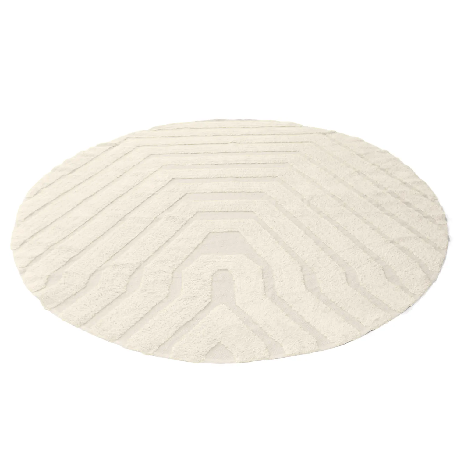 Tapete redondo - Callista Natural Cotton Shaggy (bege)