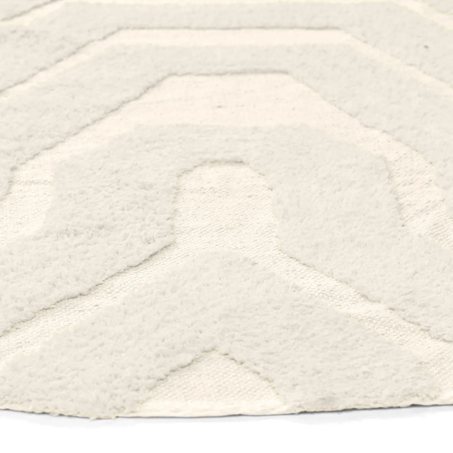 Tapete redondo - Callista Natural Cotton Shaggy (bege)