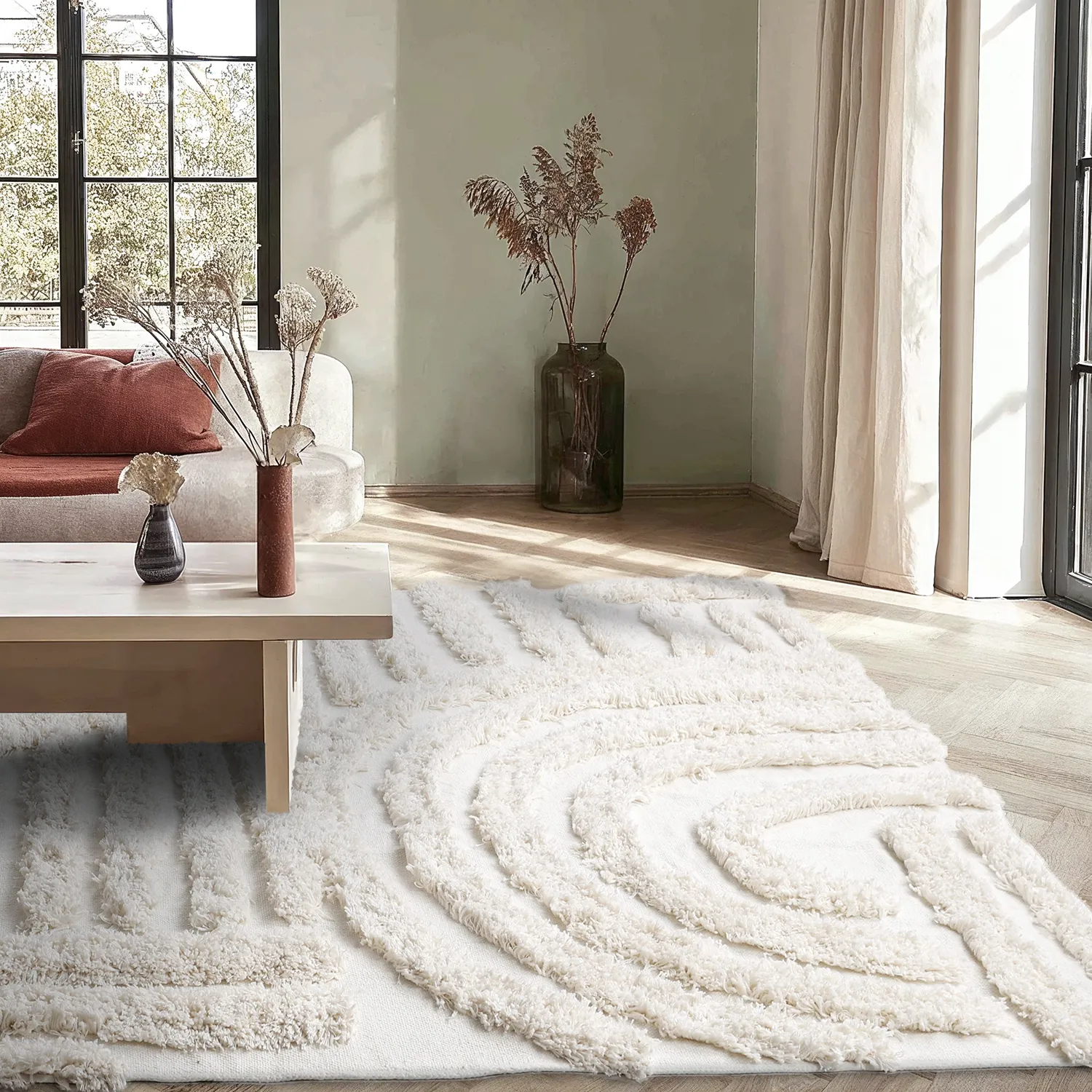 Tapetes felpudos - Cazorla Natural Cotton Shaggy (off white)