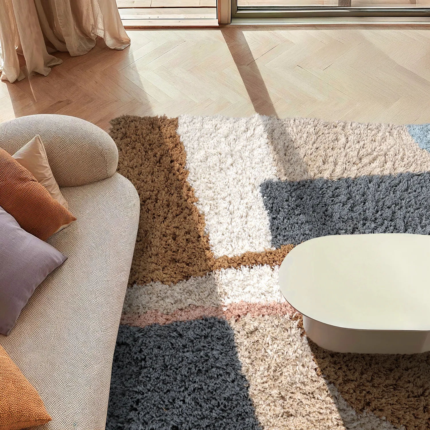 Tapetes felpudos - Cefalu Natural Cotton Shaggy (multi)