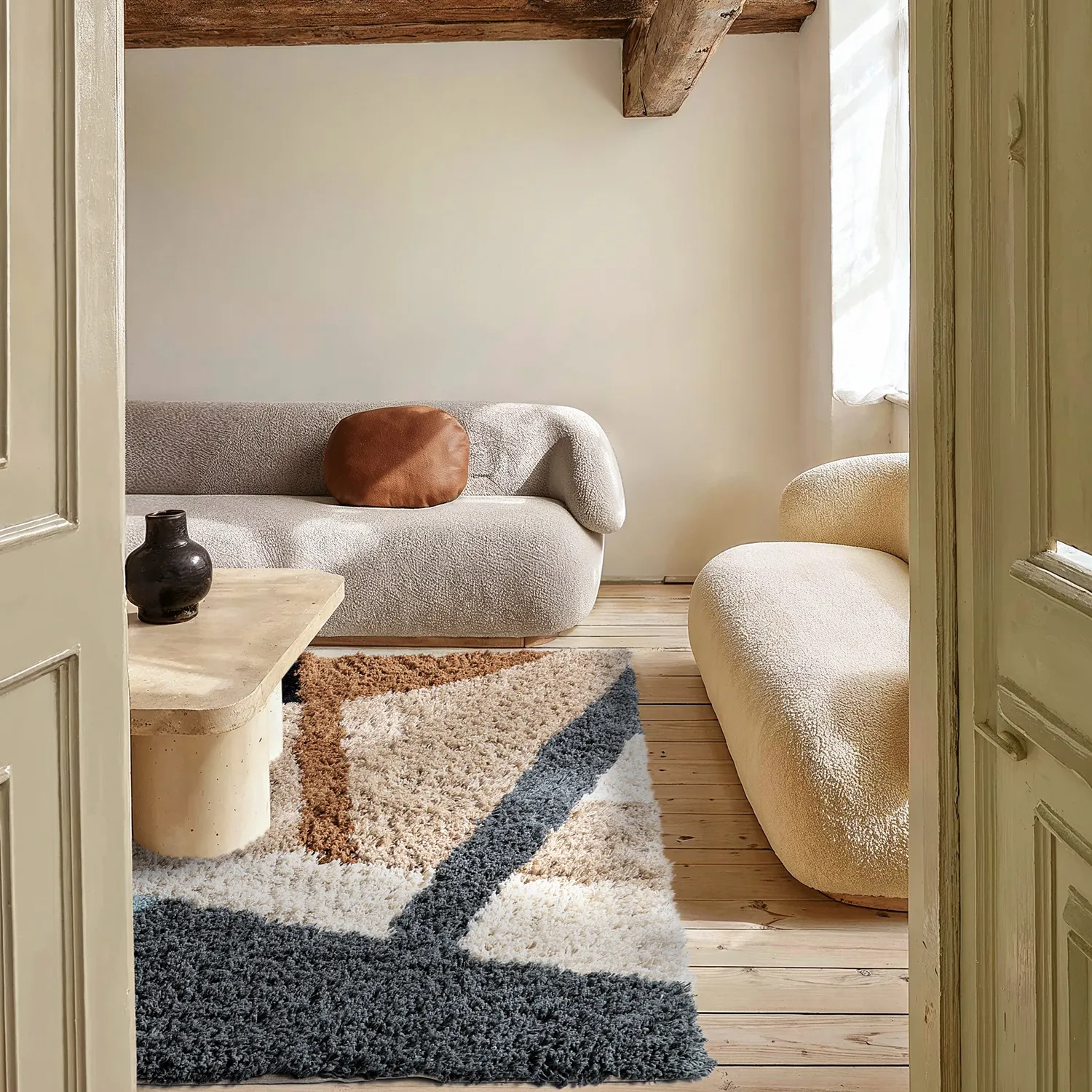 Tapetes felpudos - Cefalu Natural Cotton Shaggy (multi)