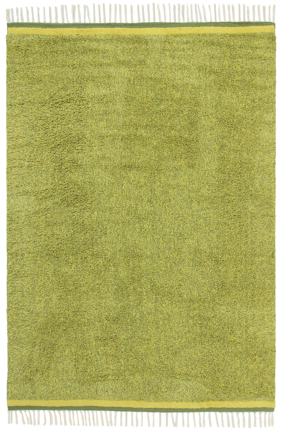 Tapetes felpudos - Celina Natural Cotton Shaggy (verde/amarelo)