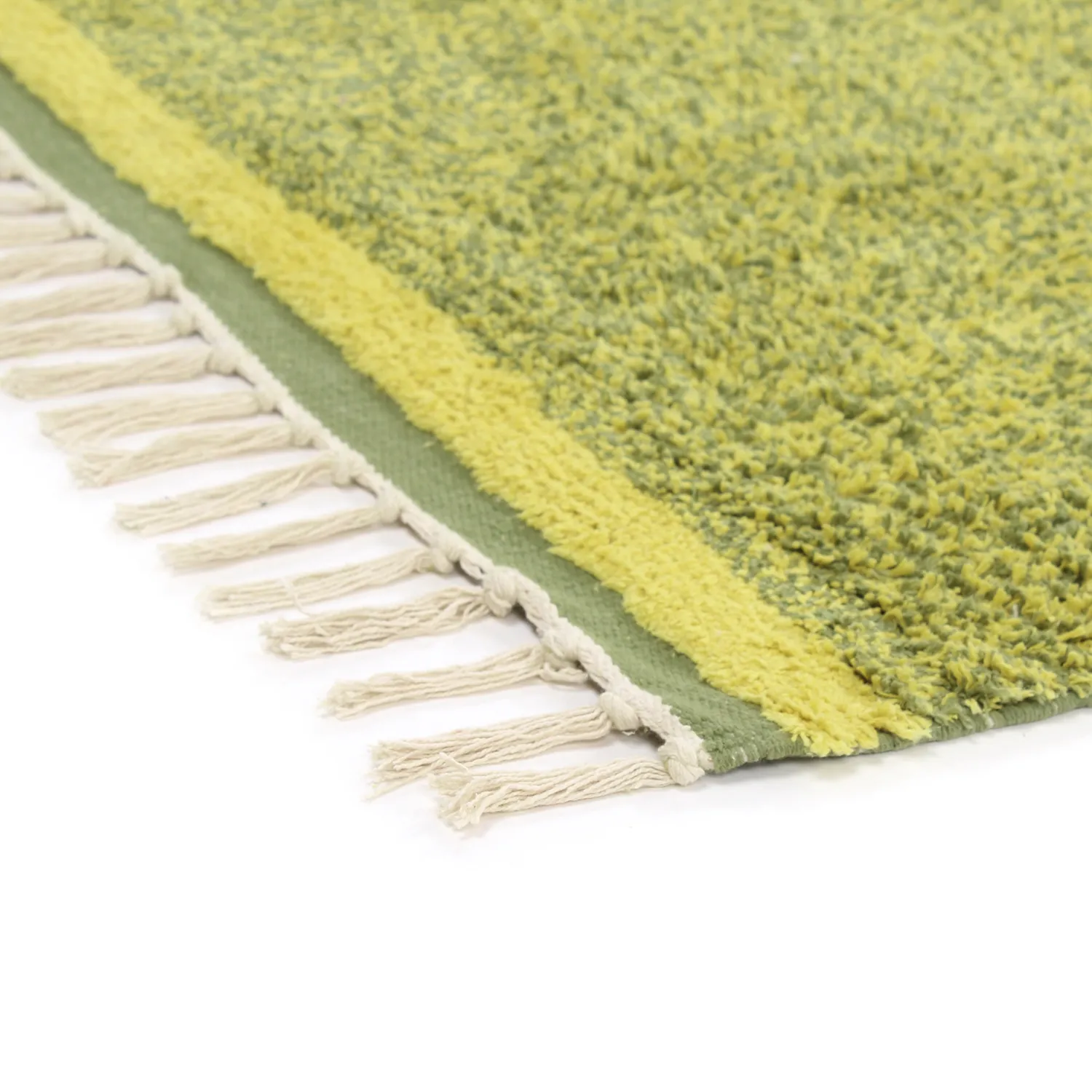 Tapetes felpudos - Celina Natural Cotton Shaggy (verde/amarelo)