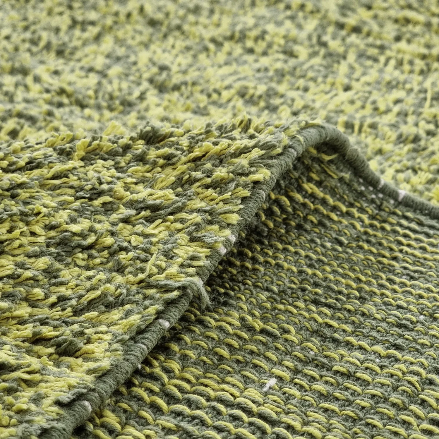 Tapetes felpudos - Celina Natural Cotton Shaggy (verde/amarelo)