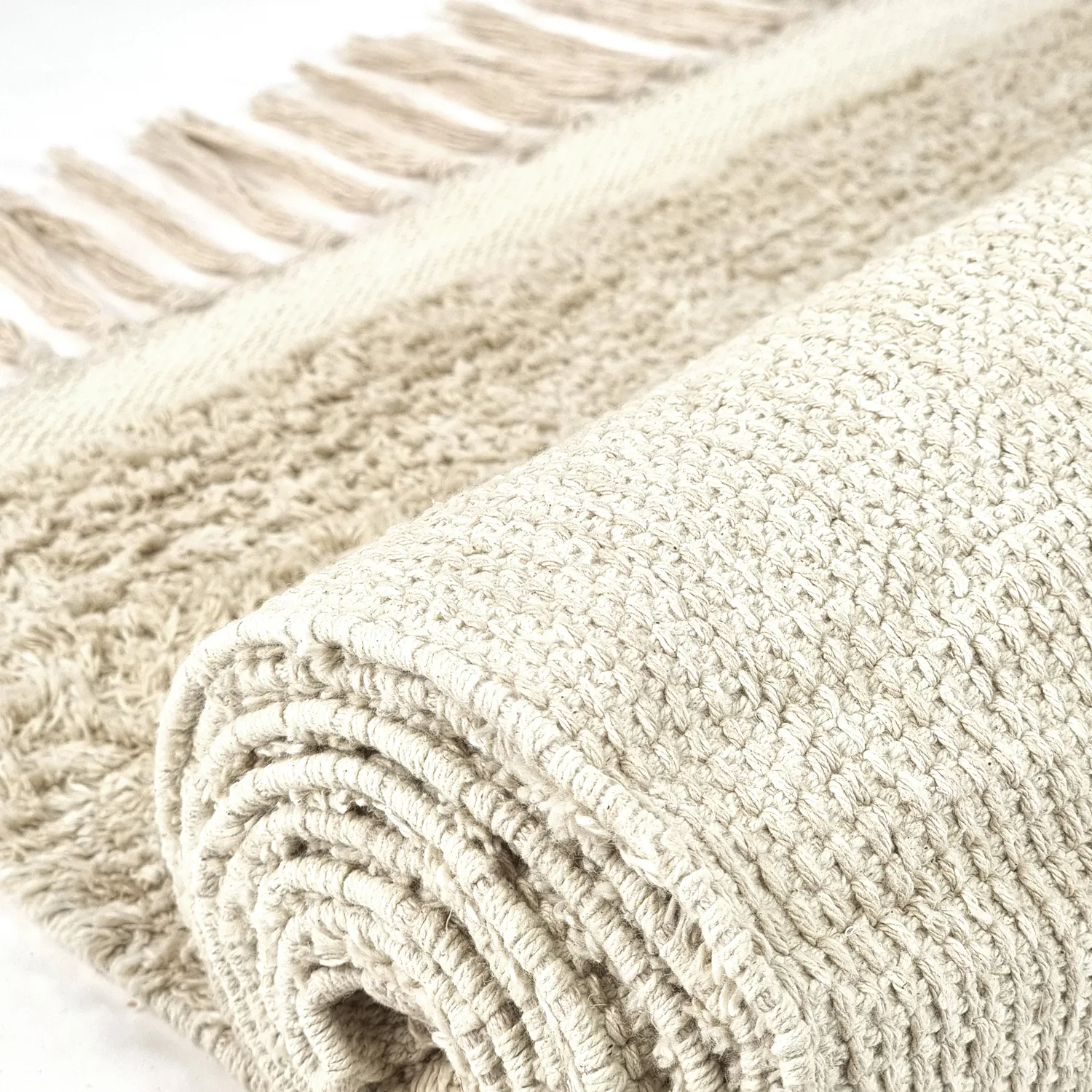 Tapetes felpudos - Celina Natural Cotton Shaggy (offwhite/bege)
