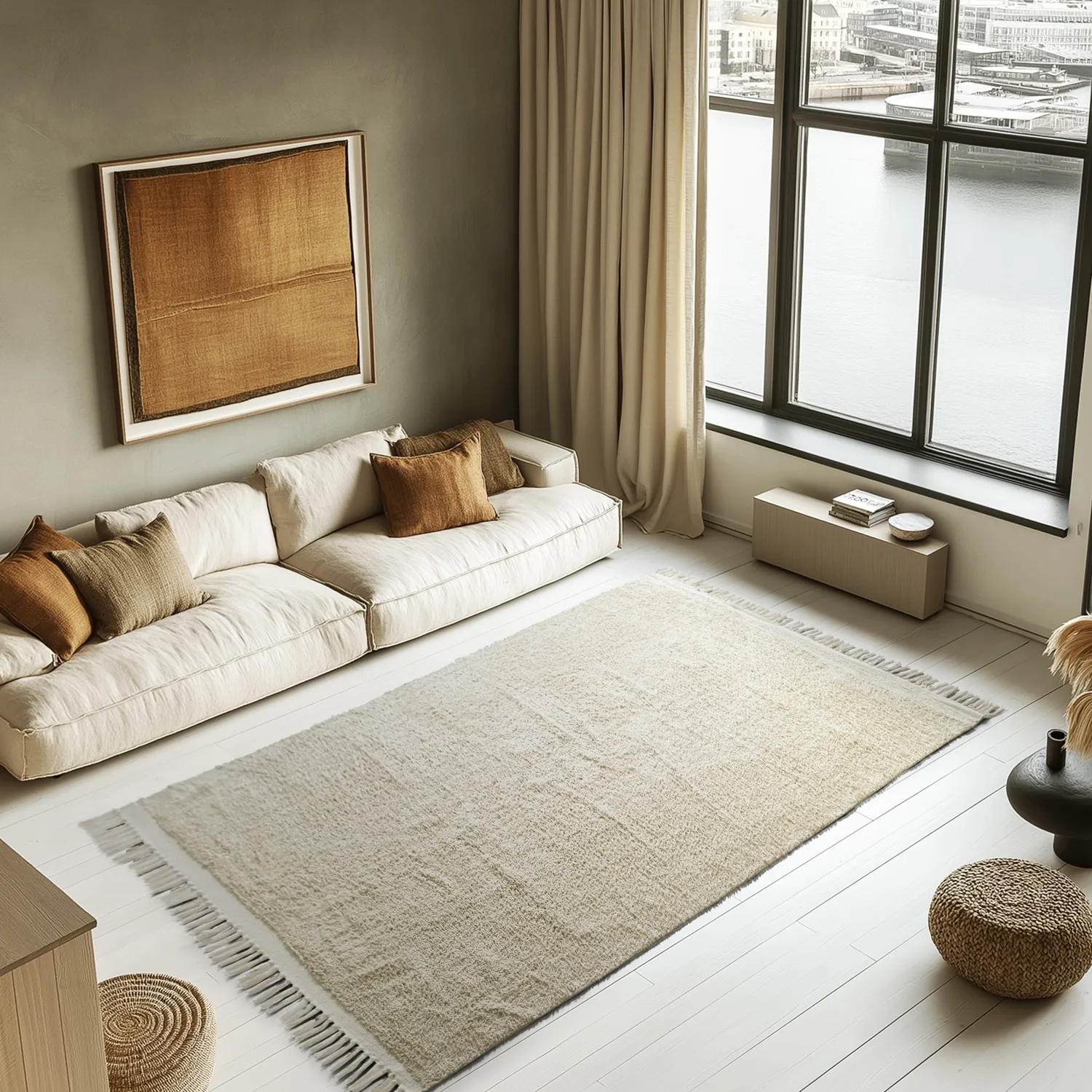 Tapetes felpudos - Celina Natural Cotton Shaggy (offwhite/bege)