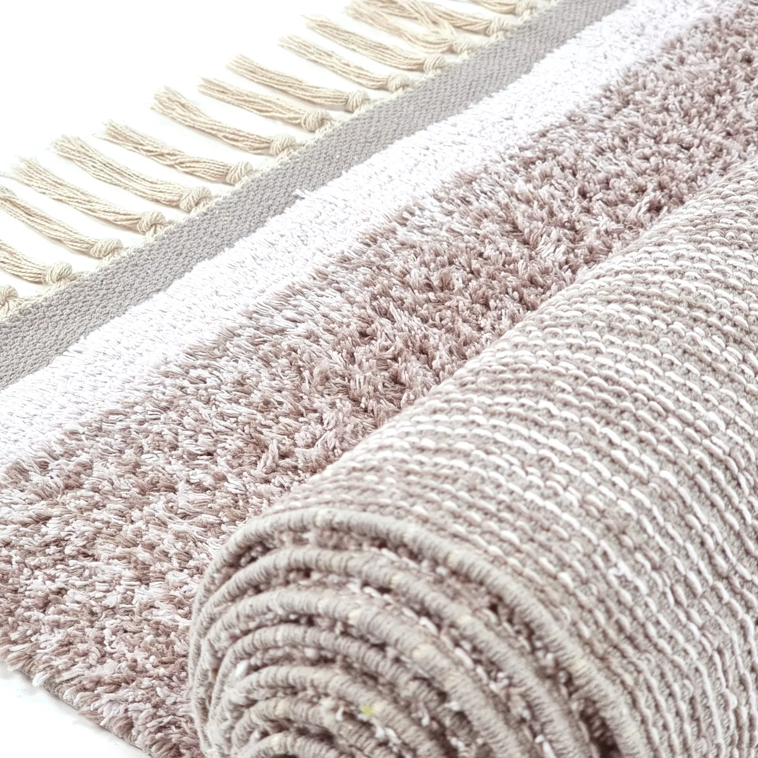Tapetes felpudos - Celina Natural Cotton Shaggy (taupe/lavanda)