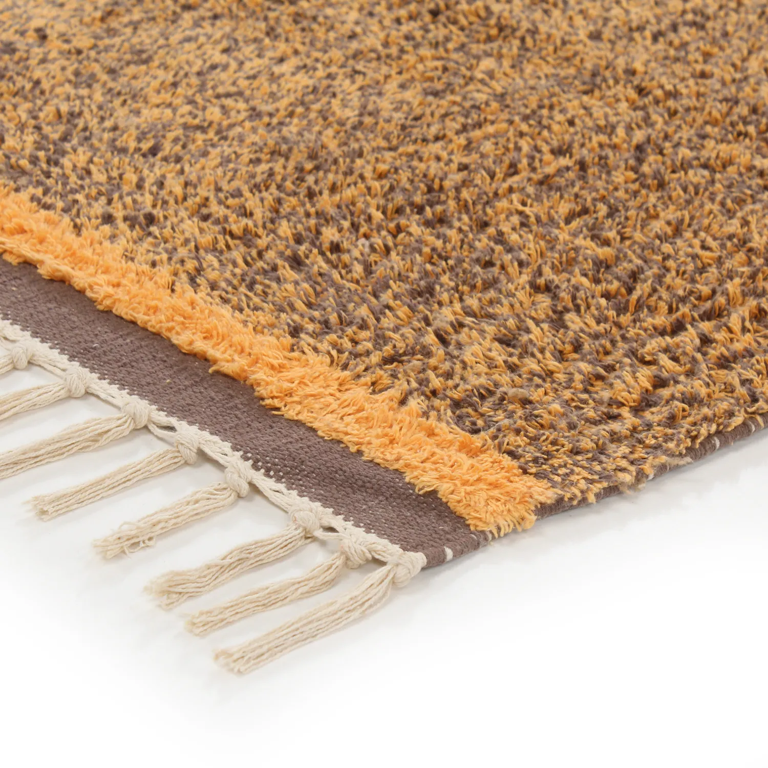 Tapetes felpudos - Celina Natural Cotton Shaggy (marrom/laranja)