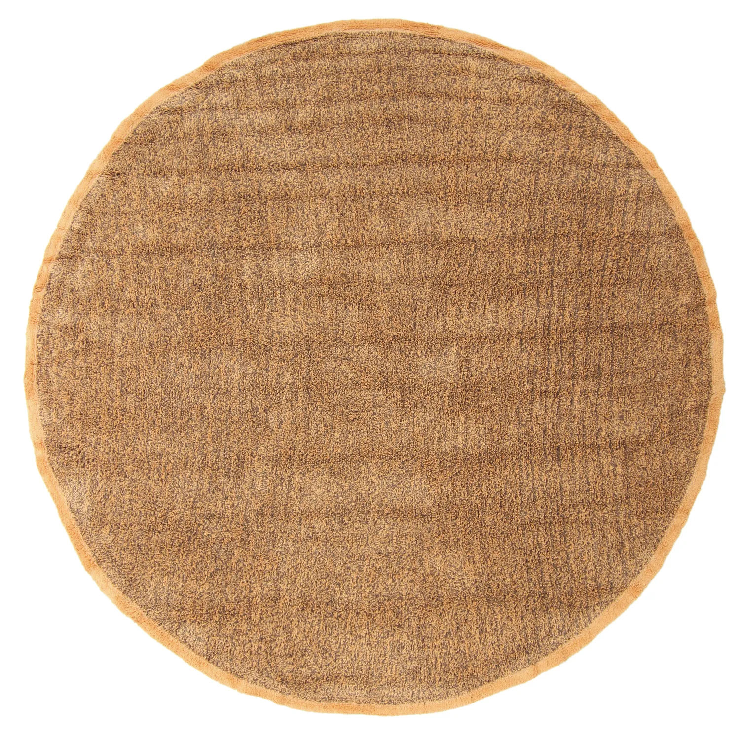 Tapete redondo - Celina Natural Cotton Shaggy (marrom/laranja)