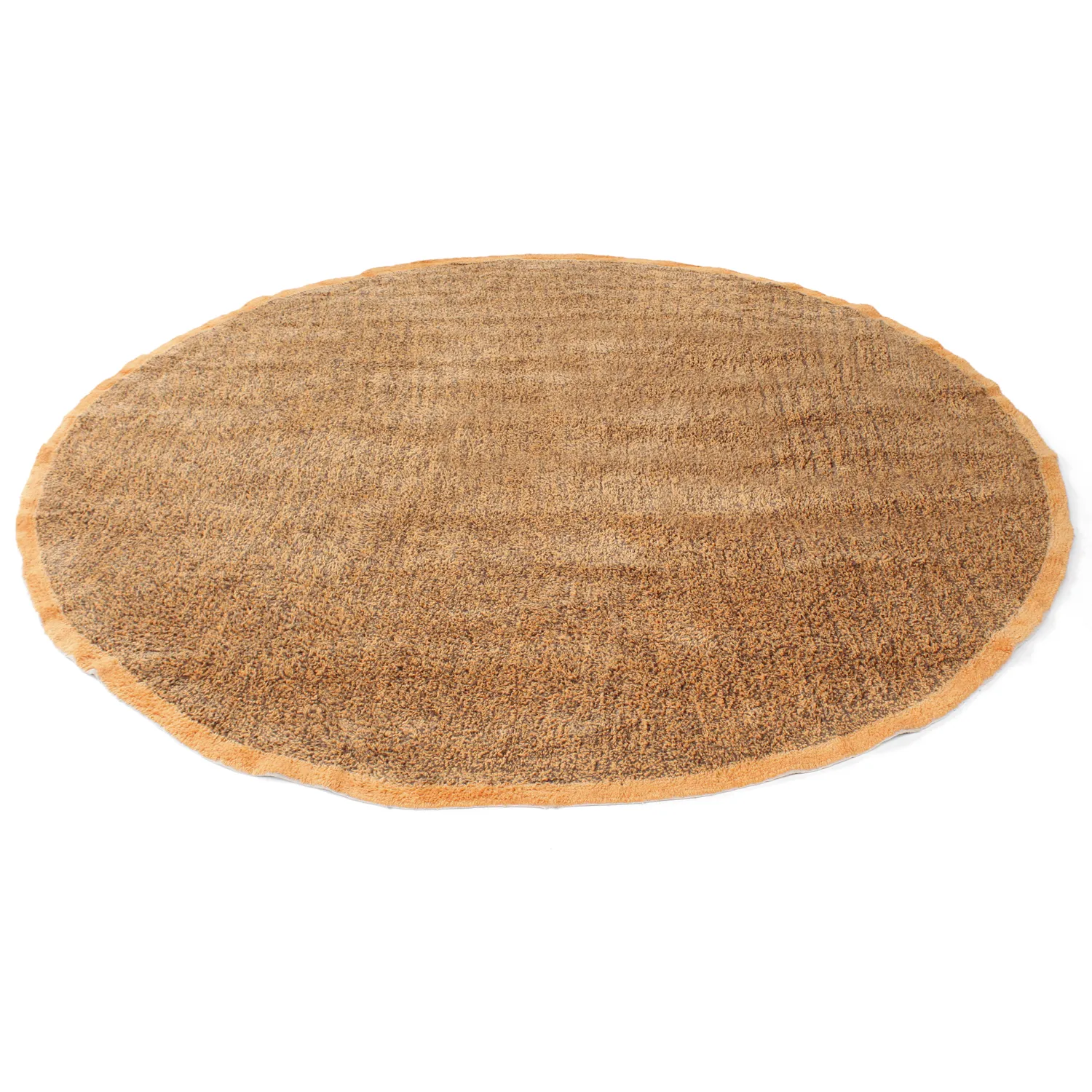 Tapete redondo - Celina Natural Cotton Shaggy (marrom/laranja)