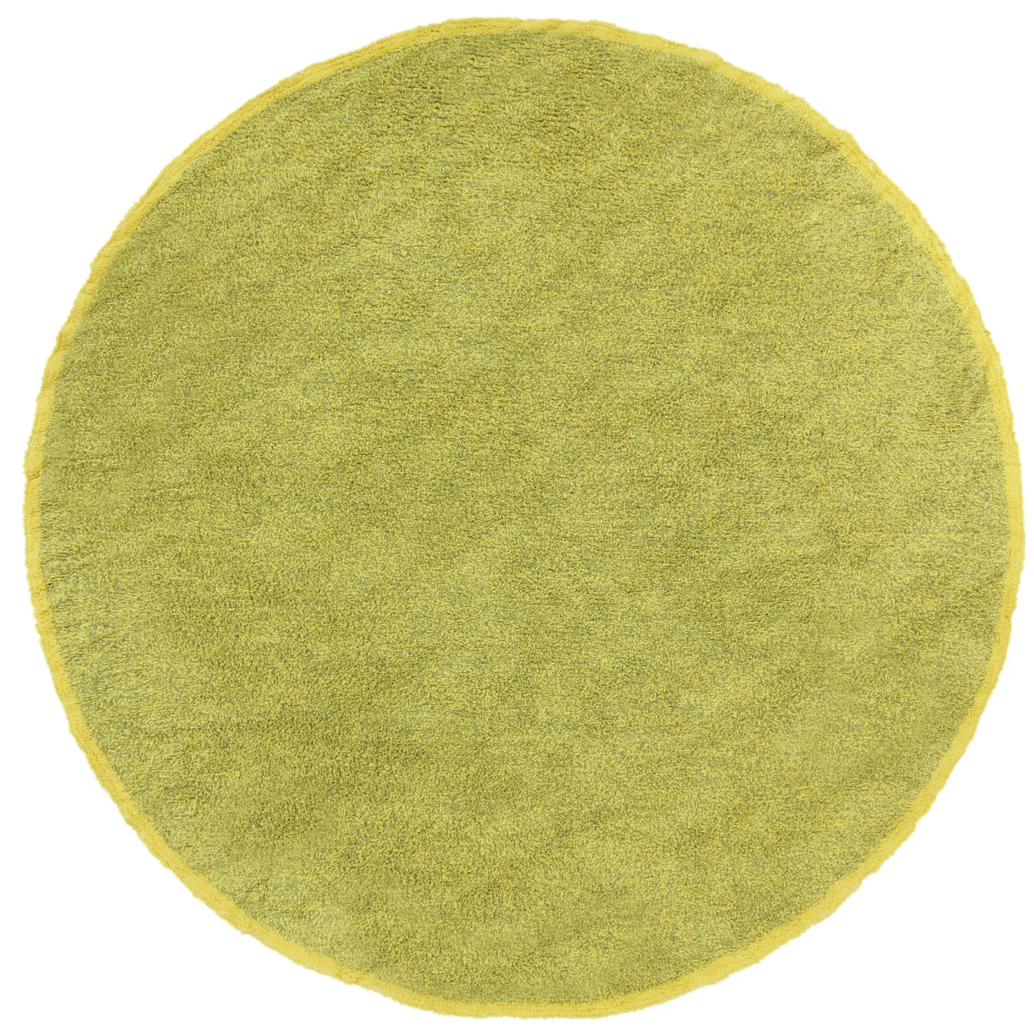 Tapete redondo - Celina Natural Cotton Shaggy (verde/amarelo)
