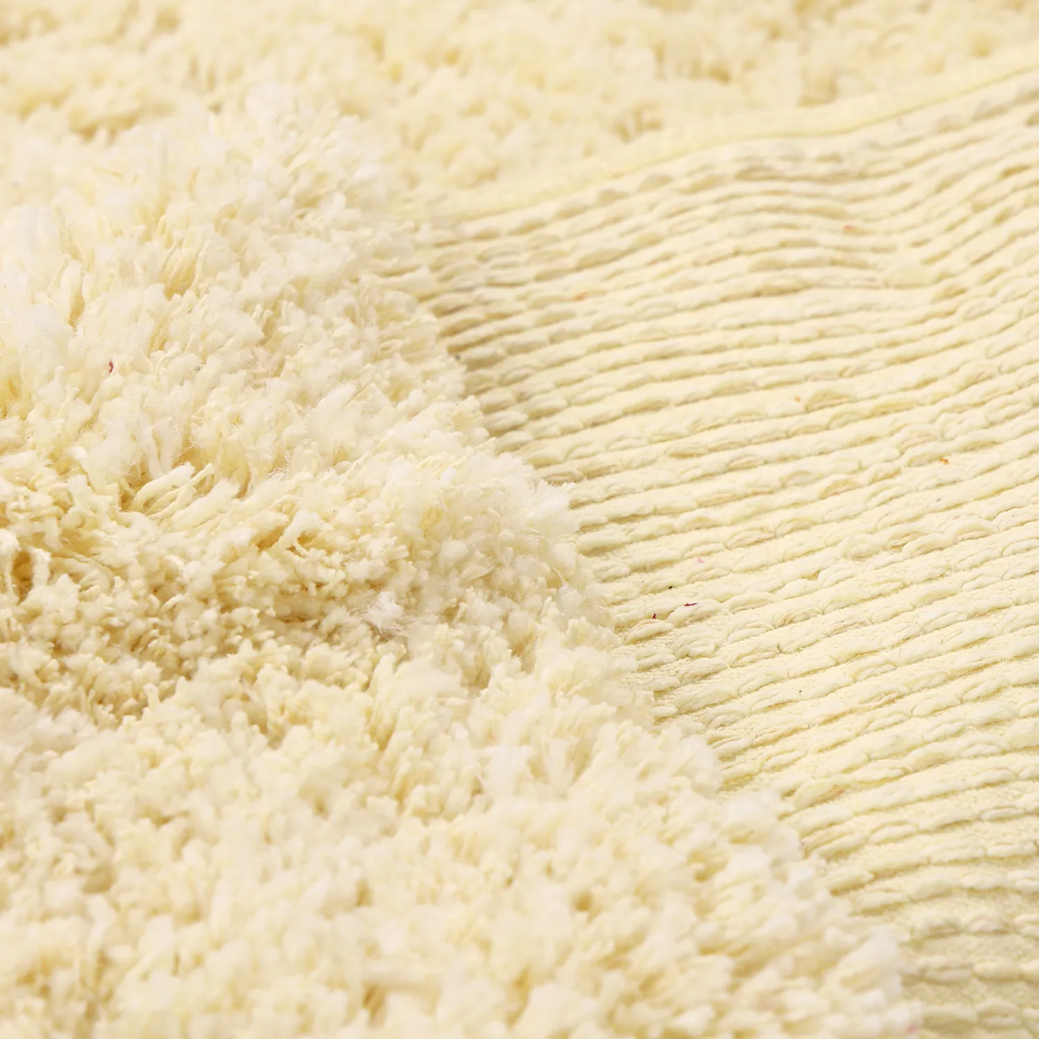 Tapetes felpudos - Combarro Solid Cotton Shaggy (amarelo claro)