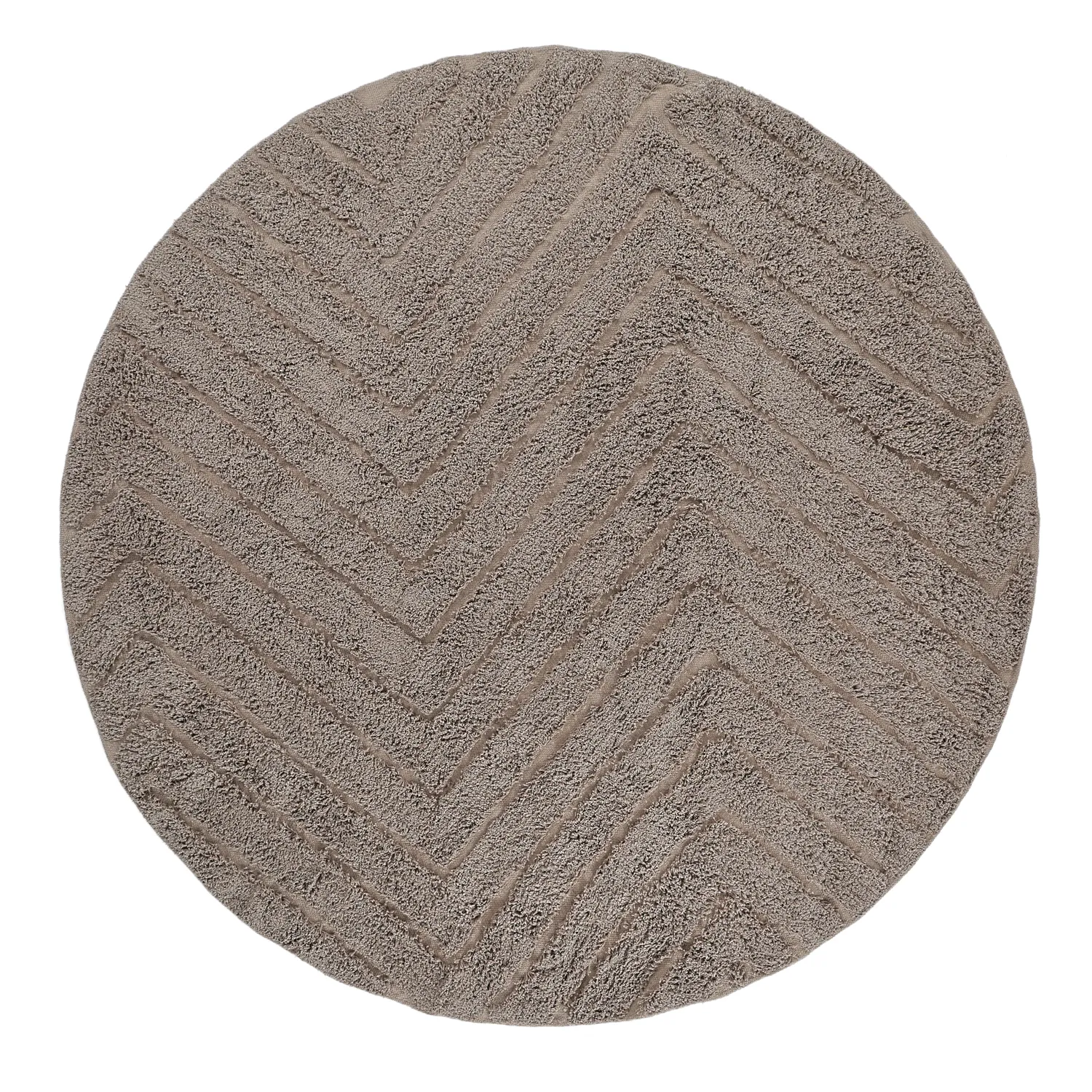 Tapete redondo - Conara Natural Cotton Shaggy (taupe)