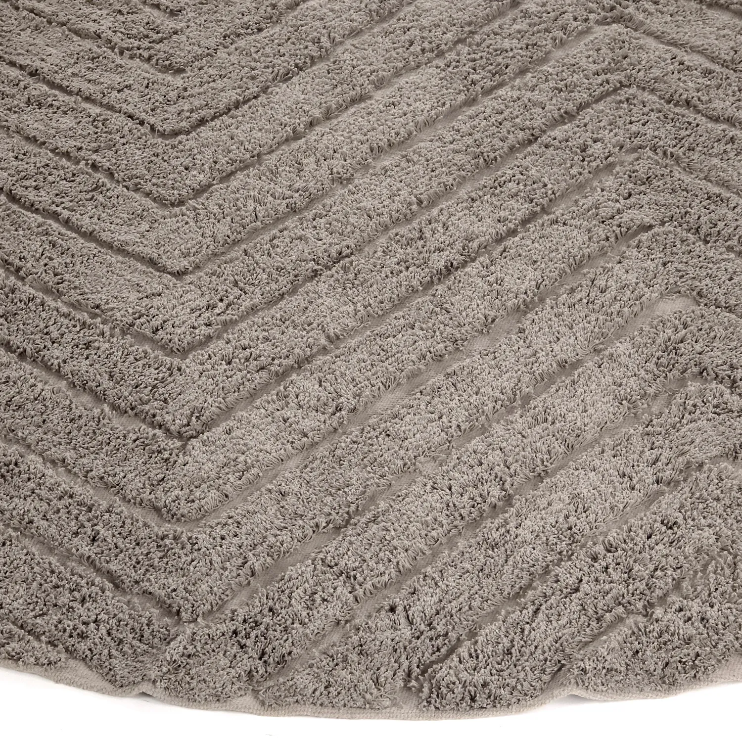 Tapete redondo - Conara Natural Cotton Shaggy (taupe)