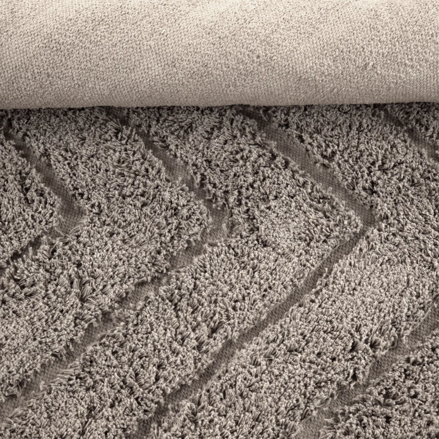 Tapete redondo - Conara Natural Cotton Shaggy (taupe)