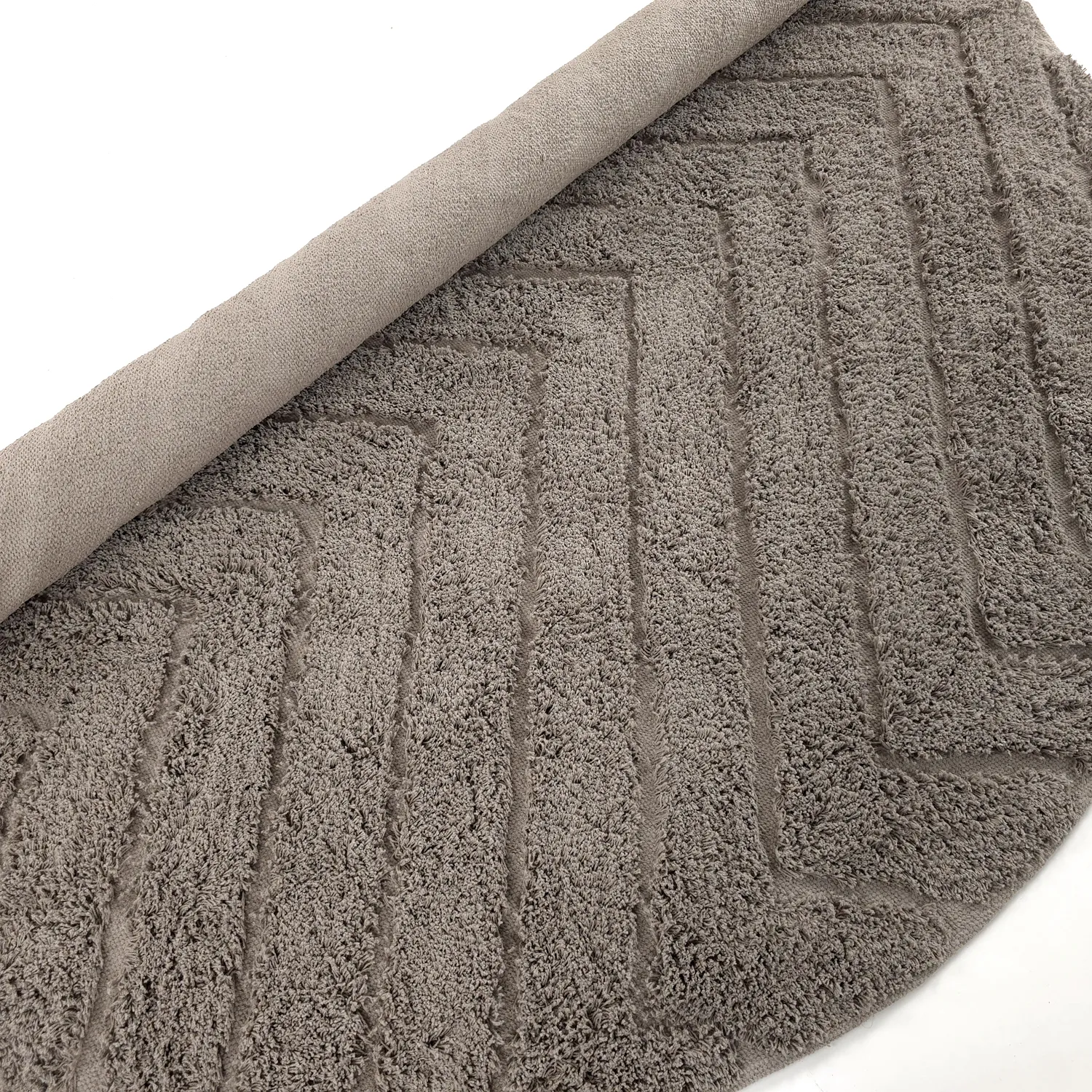 Tapete redondo - Conara Natural Cotton Shaggy (taupe)