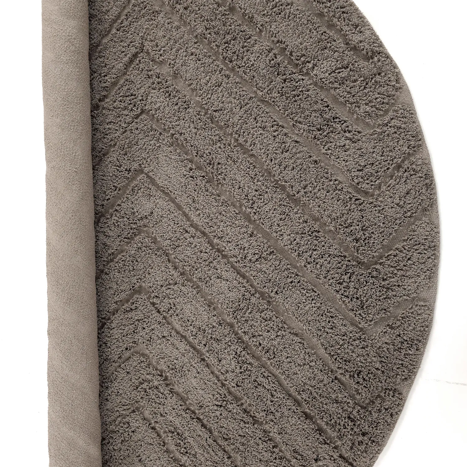 Tapete redondo - Conara Natural Cotton Shaggy (taupe)