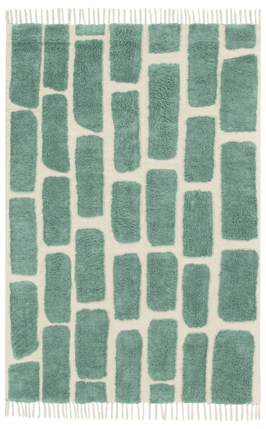 Tapetes felpudos - Cyrus Natural Cotton Shaggy (verde)