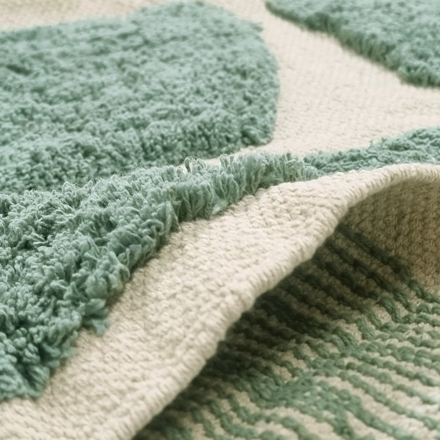 Tapetes felpudos - Cyrus Natural Cotton Shaggy (verde)