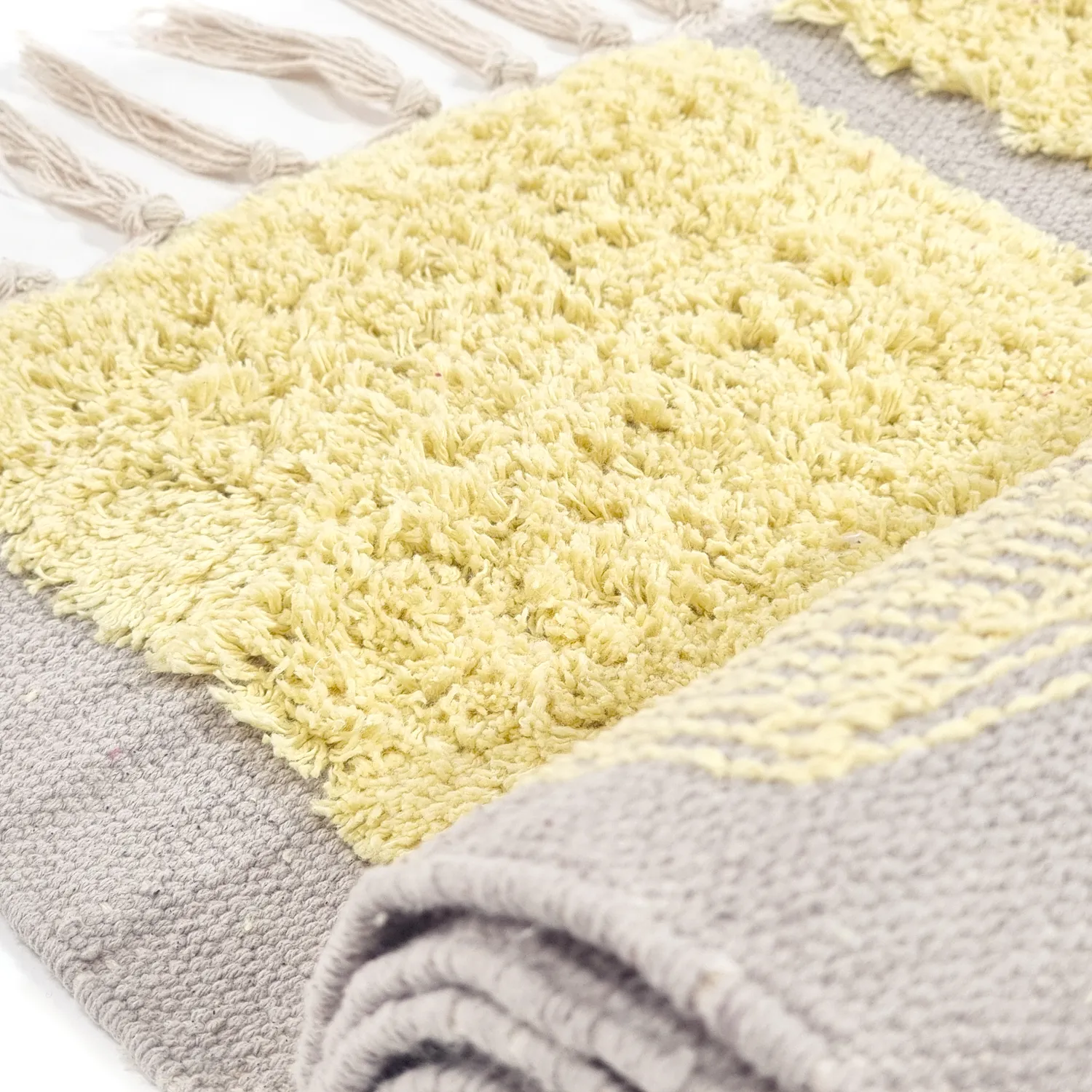 Tapetes felpudos - Cyrus Natural Cotton Shaggy (amarelo)