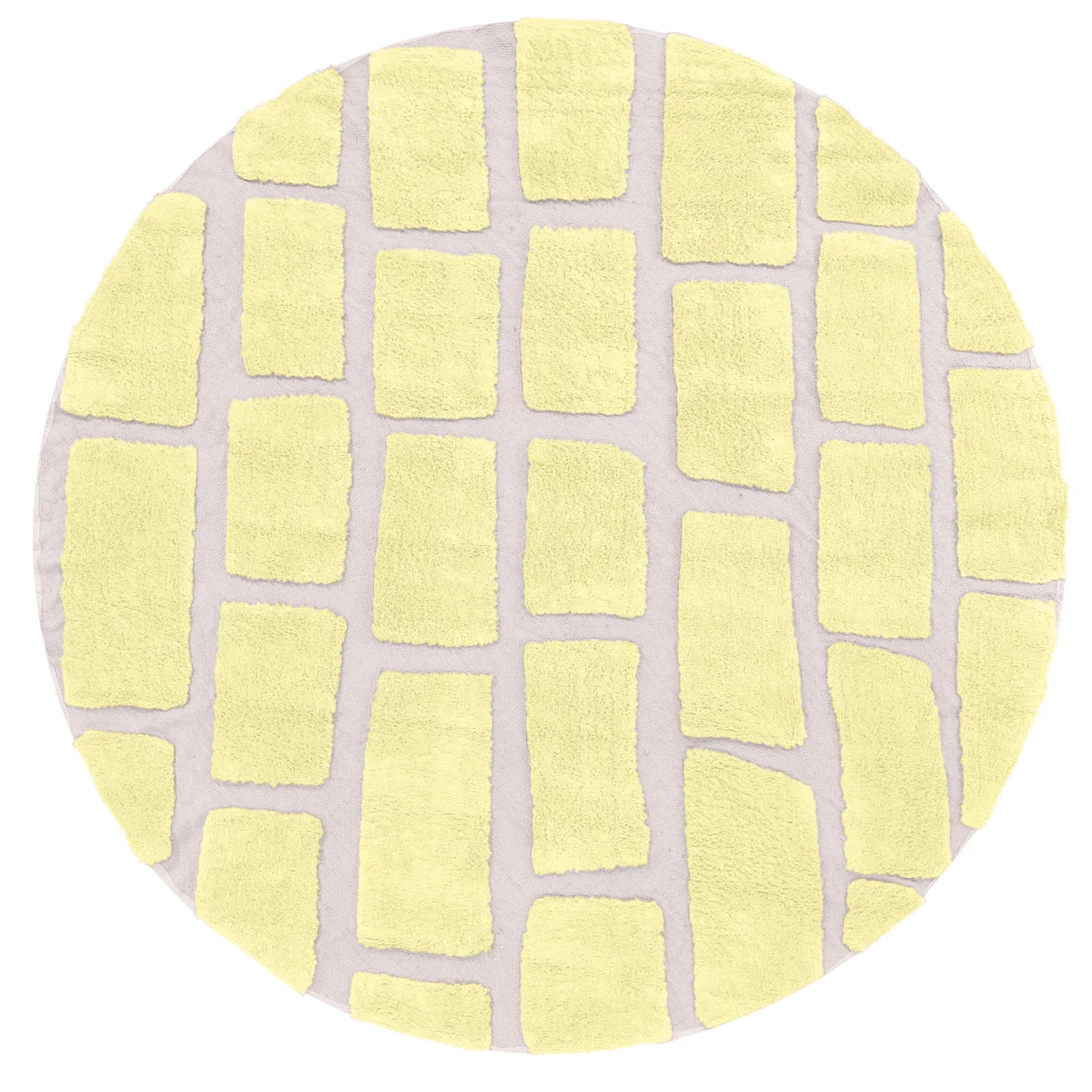 Tapete redondo - Cyrus Natural Cotton Shaggy (amarelo)