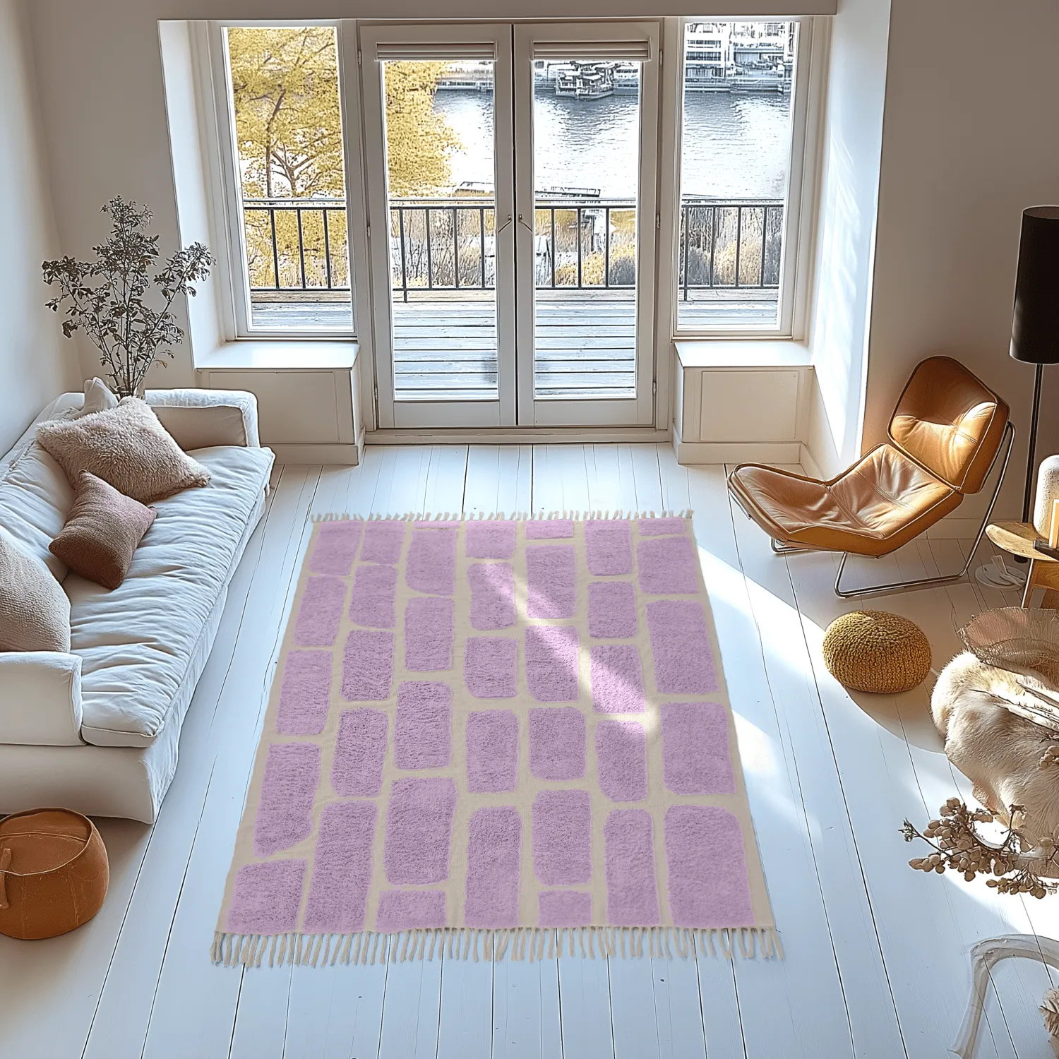 Tapetes felpudos - Cyrus Natural Cotton Shaggy (roxo)