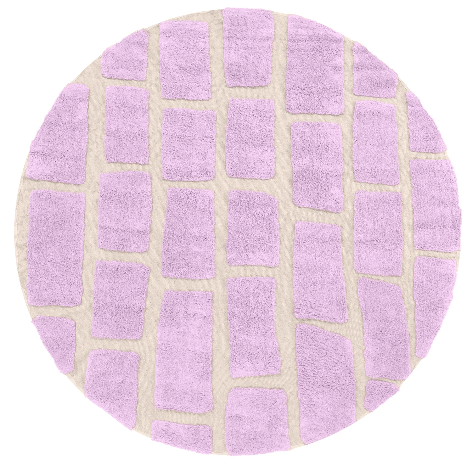 Tapete redondo - Cyrus Natural Cotton Shaggy (roxo)