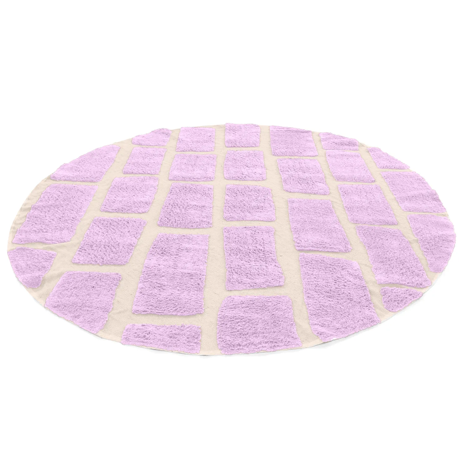 Tapete redondo - Cyrus Natural Cotton Shaggy (roxo)