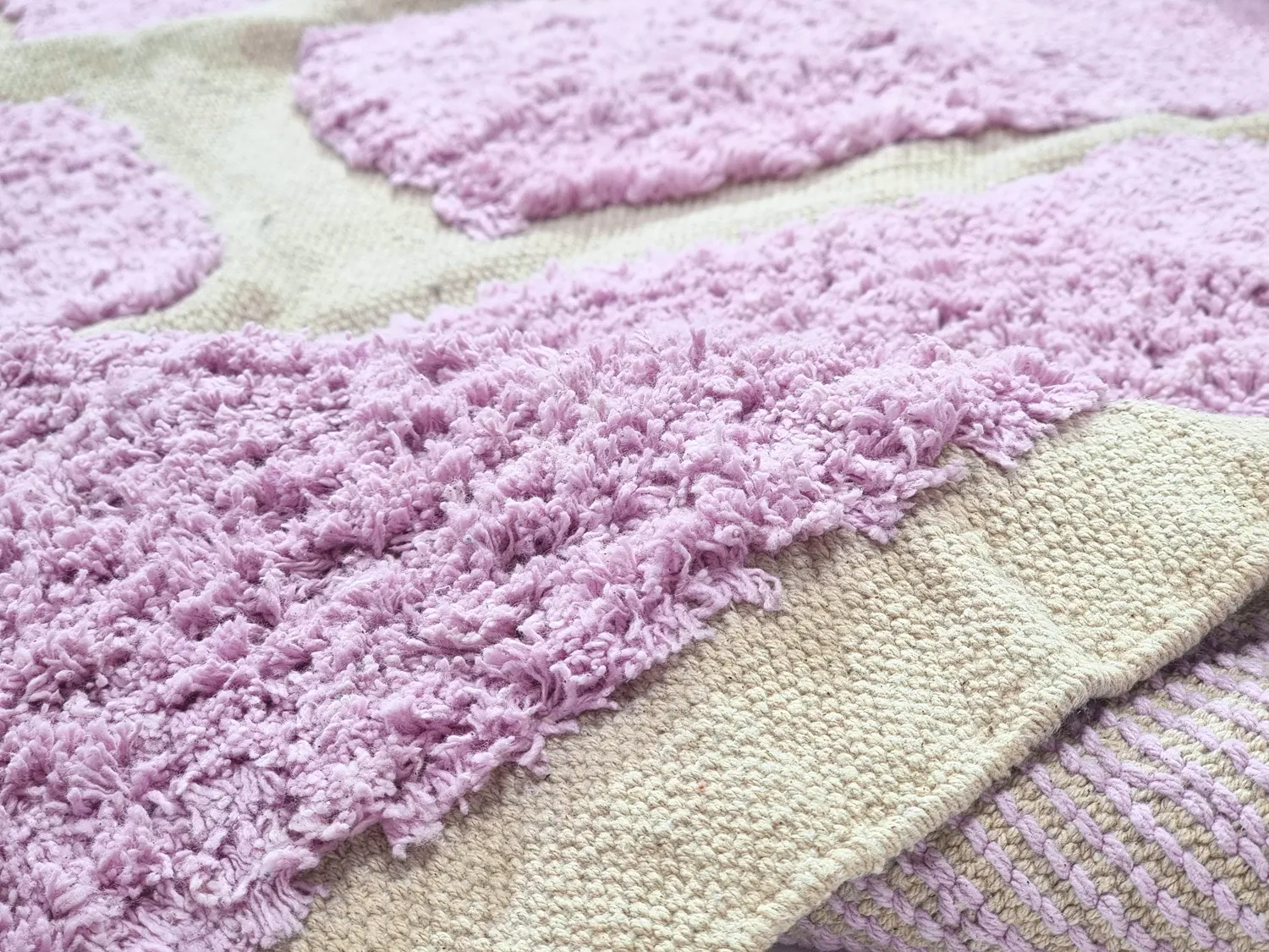 Tapete redondo - Cyrus Natural Cotton Shaggy (roxo)