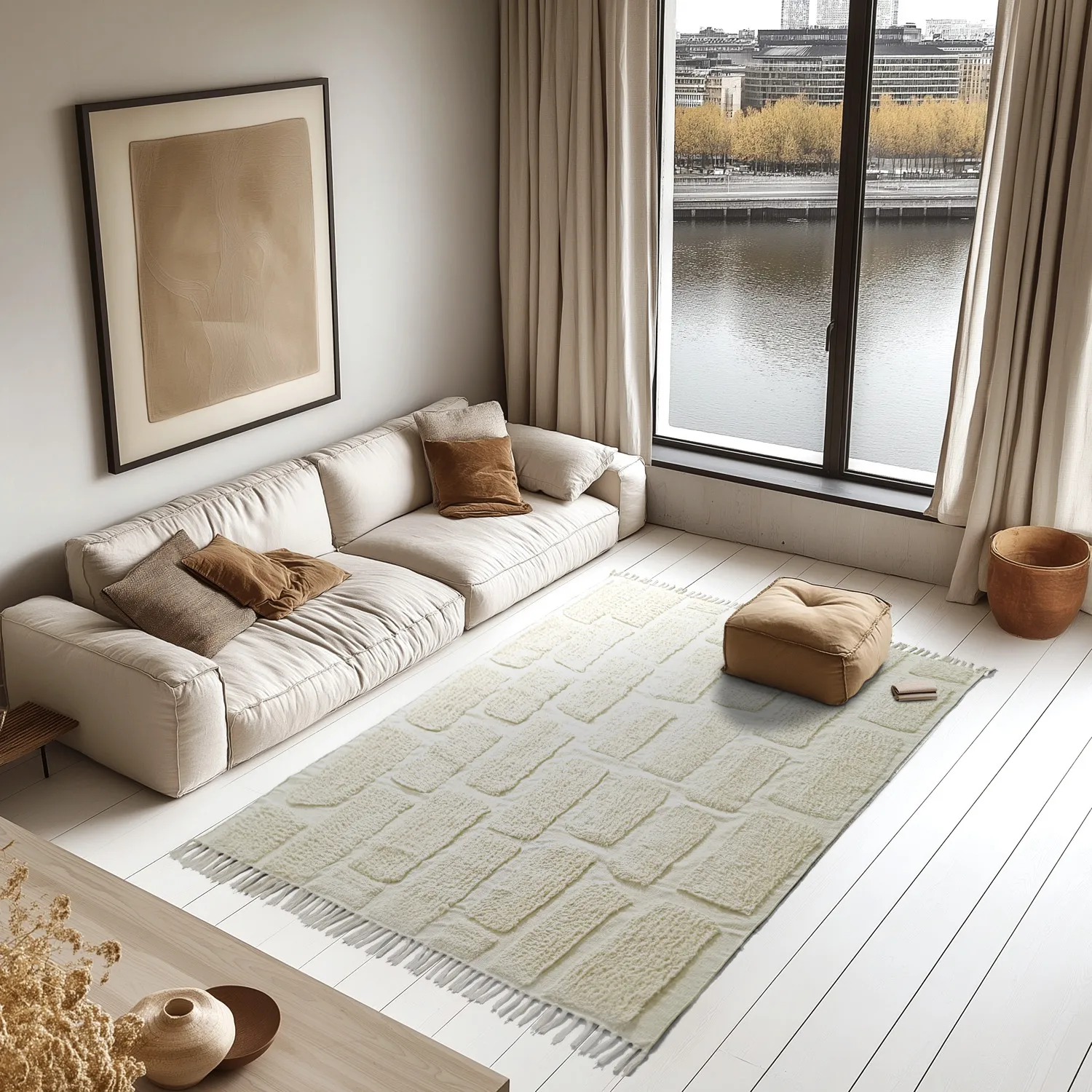 Tapetes felpudos - Cyrus Natural Cotton Shaggy (offwhite)