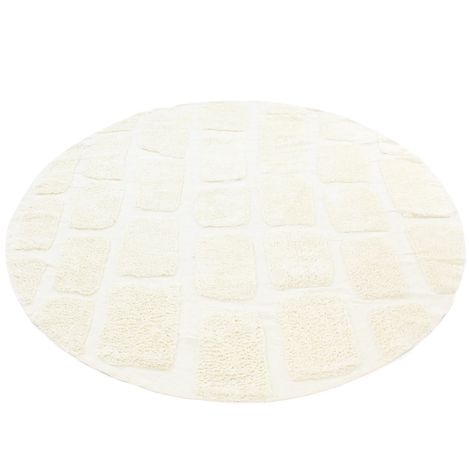 Tapete redondo - Cyrus Natural Cotton Shaggy (offwhite)