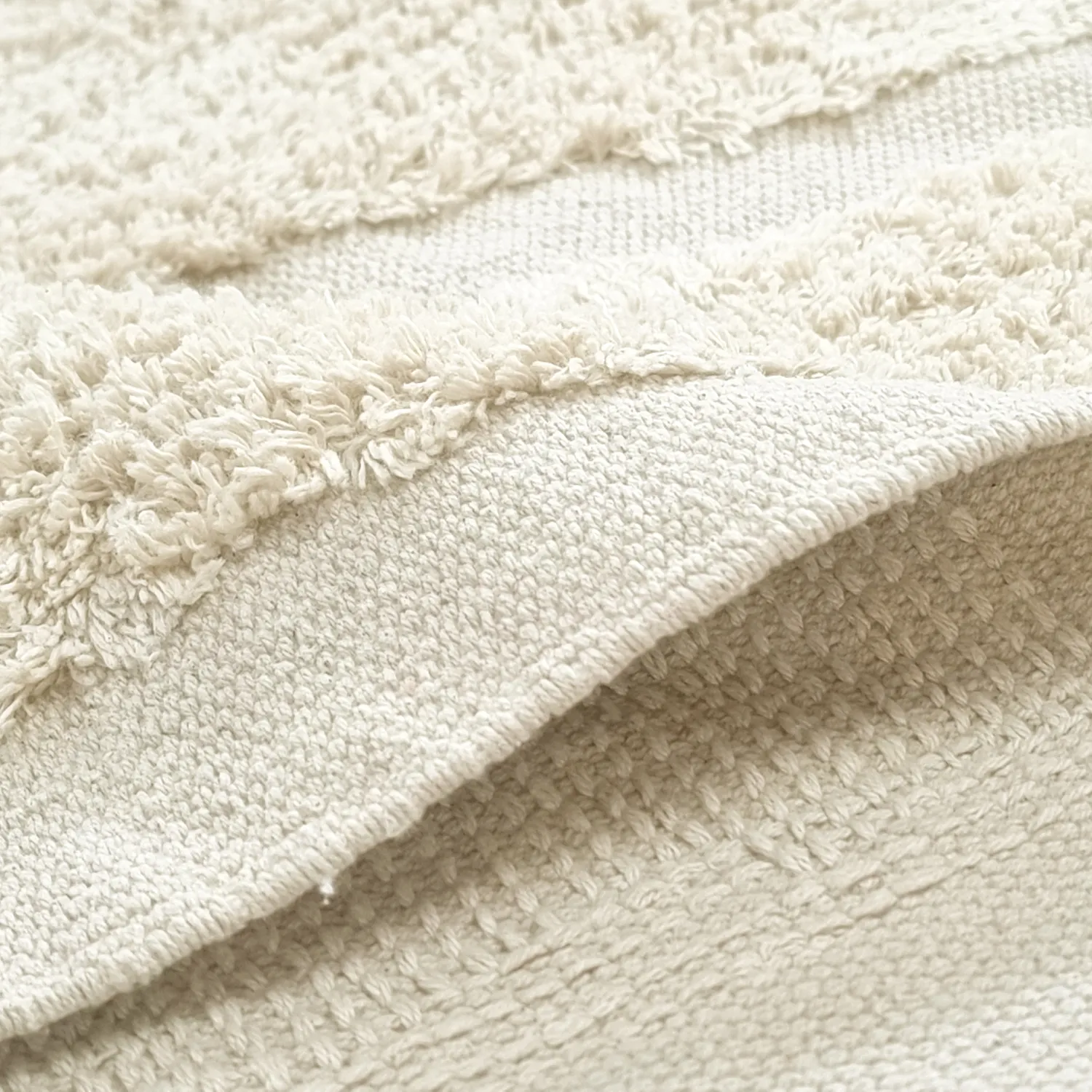 Tapete redondo - Cyrus Natural Cotton Shaggy (offwhite)