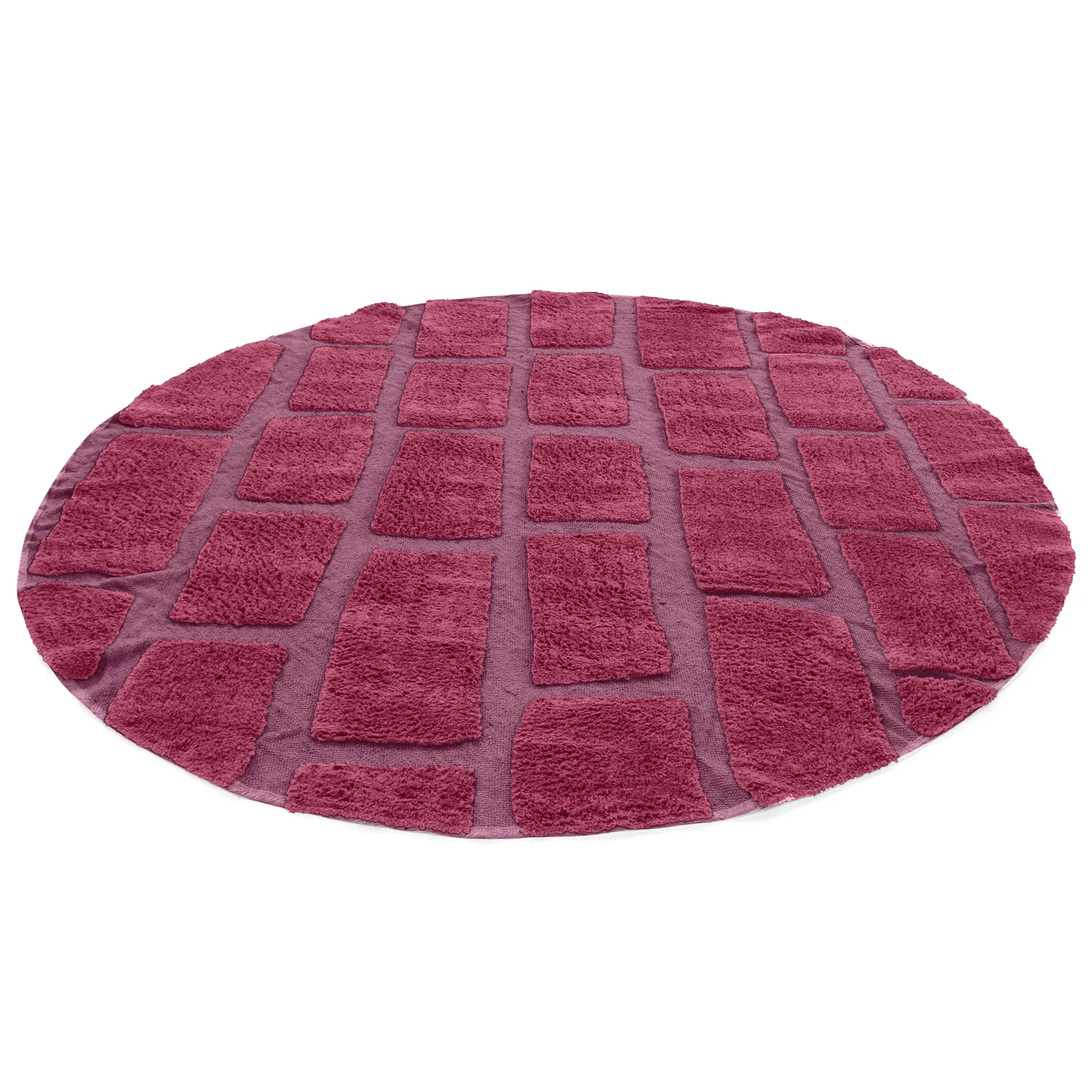 Tapete redondo - Cyrus Natural Cotton Shaggy (vermelho)