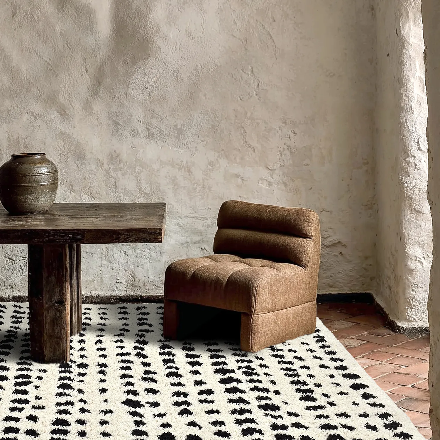 Tapetes felpudos - Dotty (preto/branco)