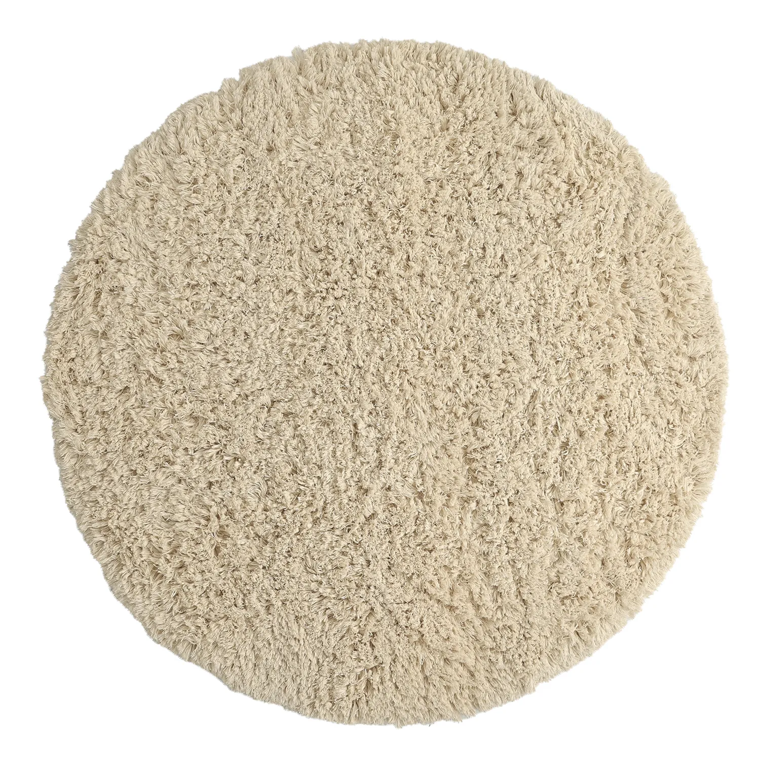 Tapete redondo - Fassale Hand Woven Wool Shaggy (creme)