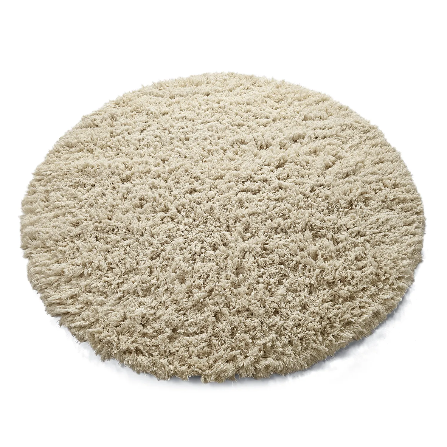 Tapete redondo - Fassale Hand Woven Wool Shaggy (creme)