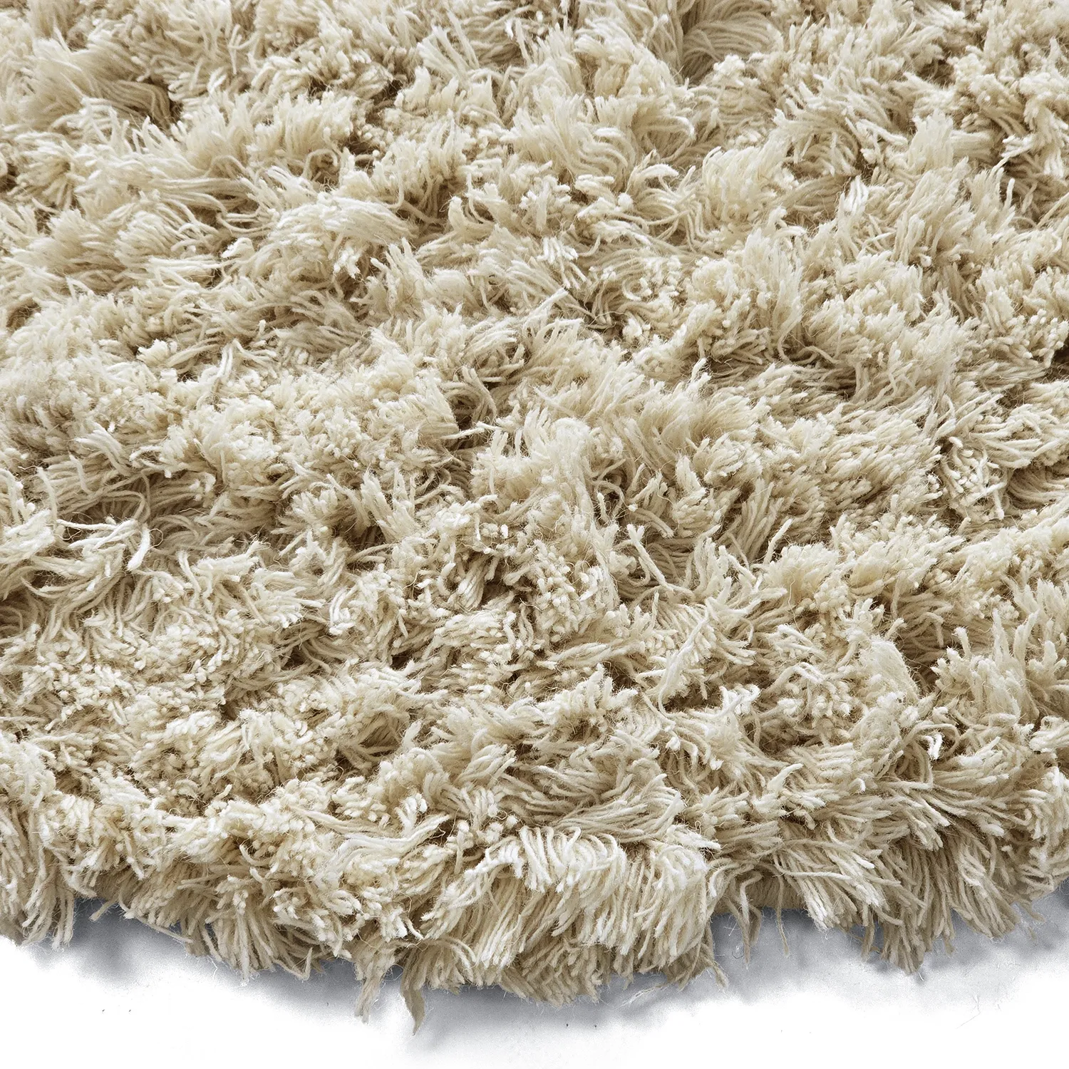 Tapete redondo - Fassale Hand Woven Wool Shaggy (creme)