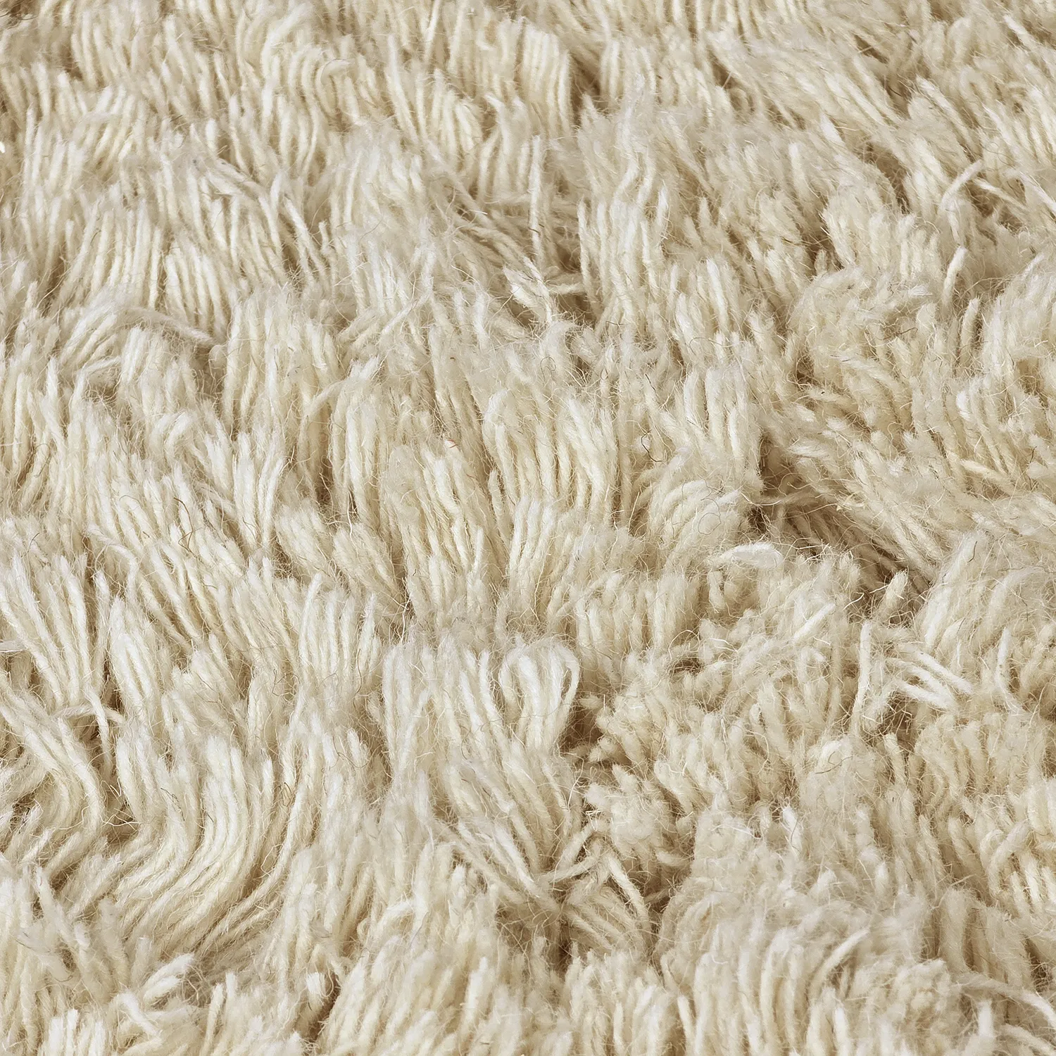 Tapete redondo - Fassale Hand Woven Wool Shaggy (creme)