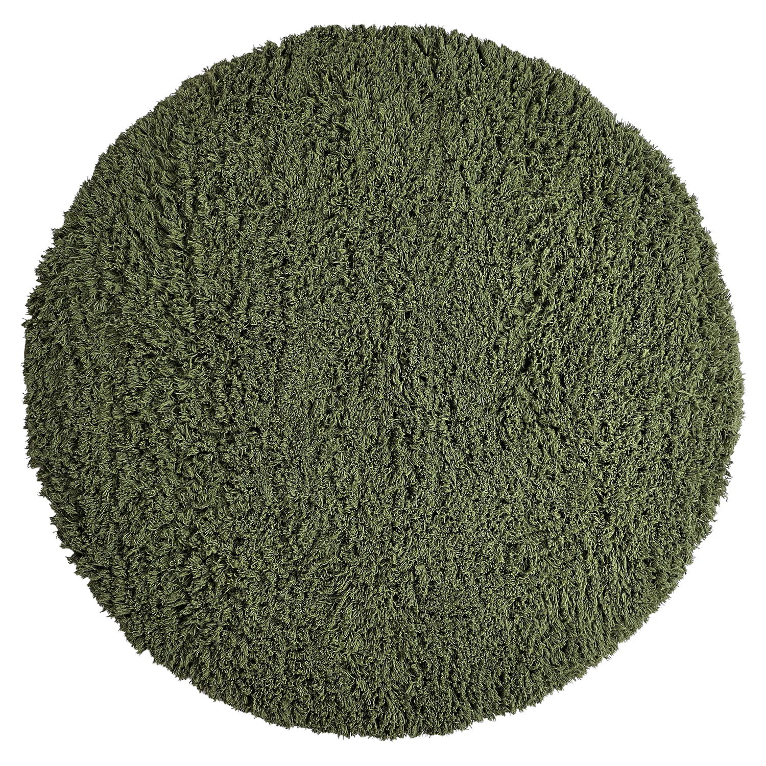 Tapete redondo - Fassale Hand Woven Wool Shaggy (verde musgo)