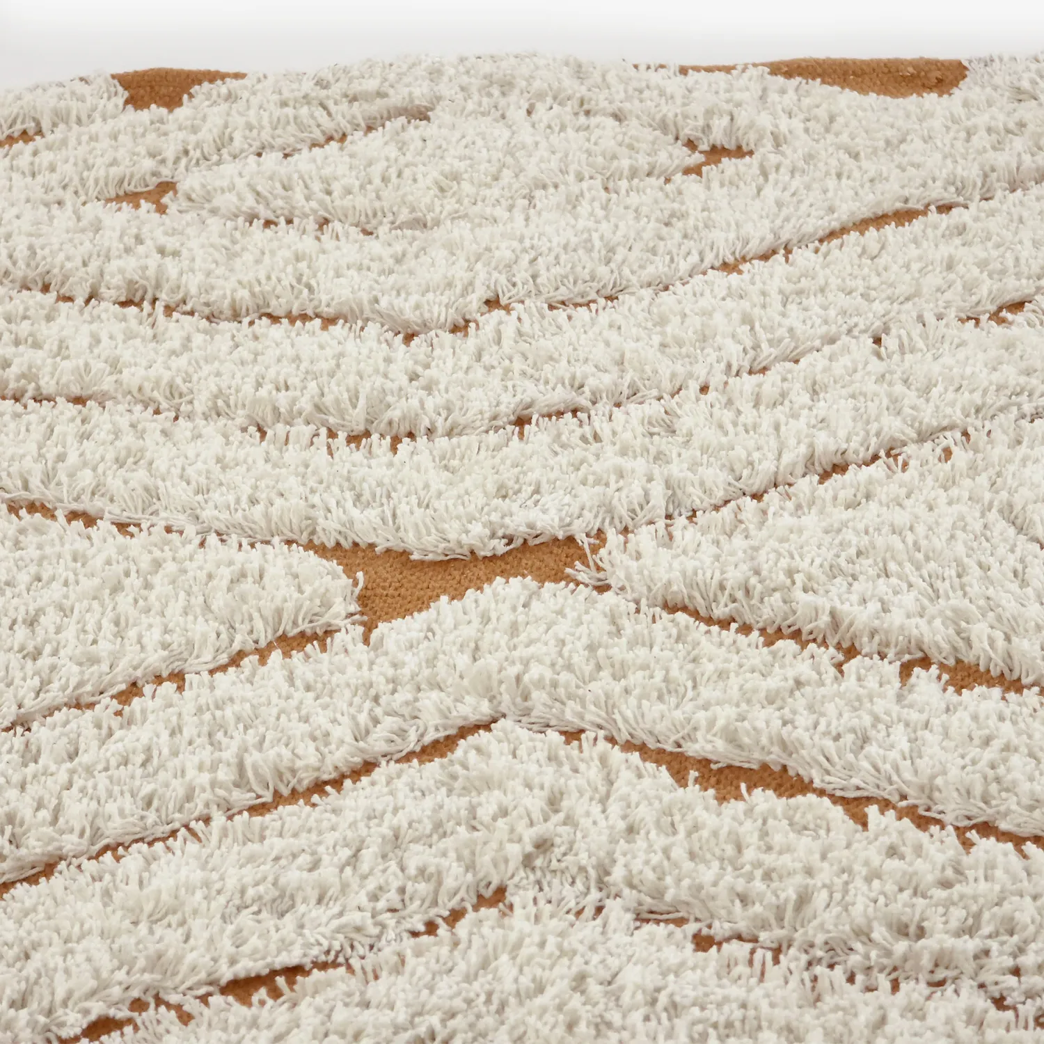 Tapete redondo - Holwell Natural Cotton Shaggy (umazano bela/rjava)